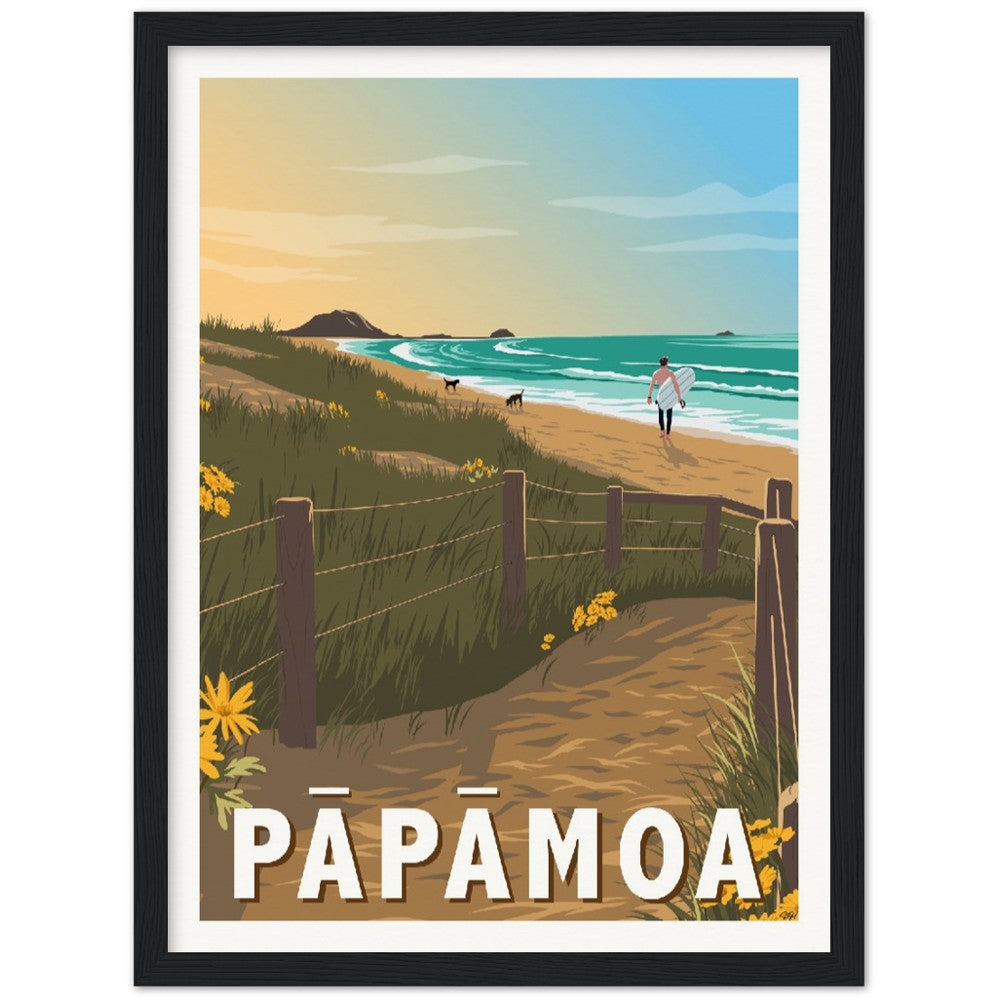 Pāpāmoa Travel Poster, New Zealand