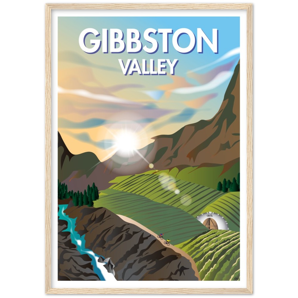 Gibbston Valley New Zealand Travel Poster