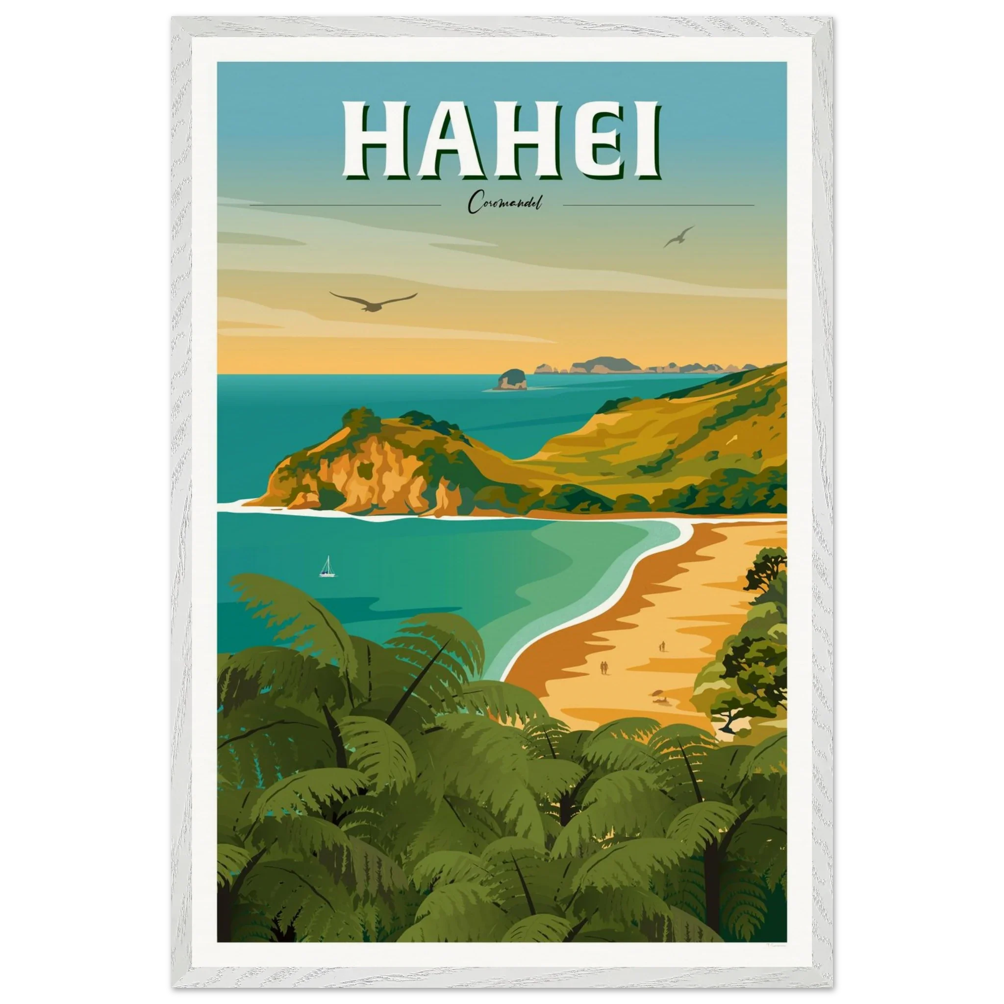Hahei - Coromandel New Zealand Travel Poster