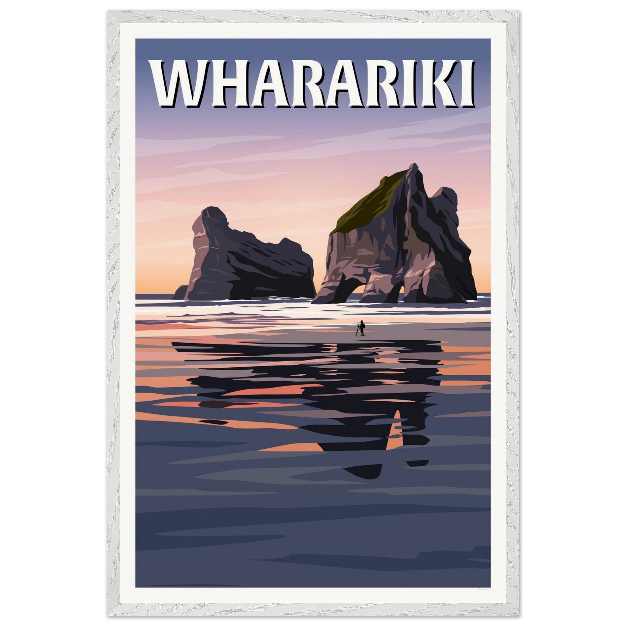 Wharariki Sunset Travel Poster, New Zealand