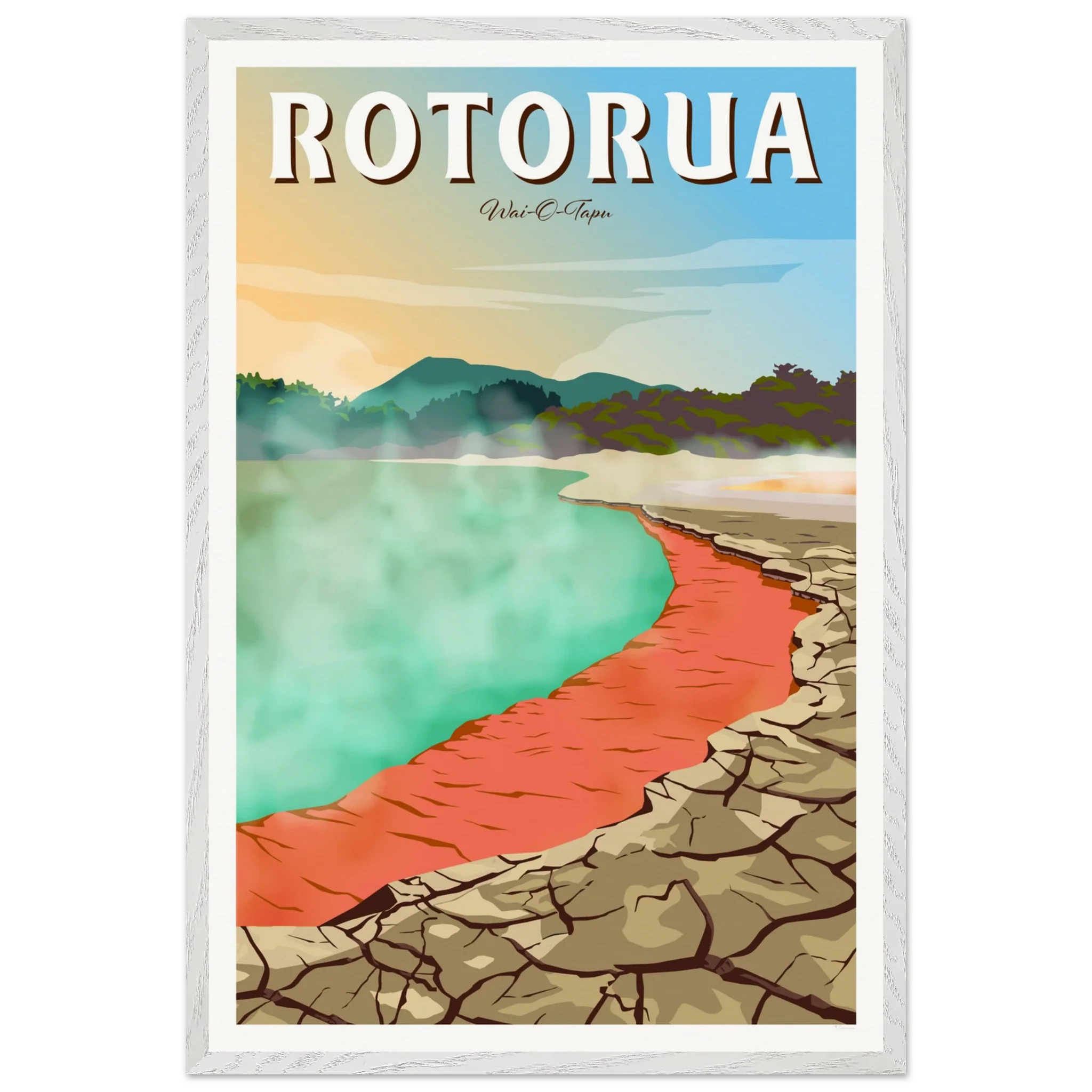 Rotorua Waiotapu New Zealand Travel Poster