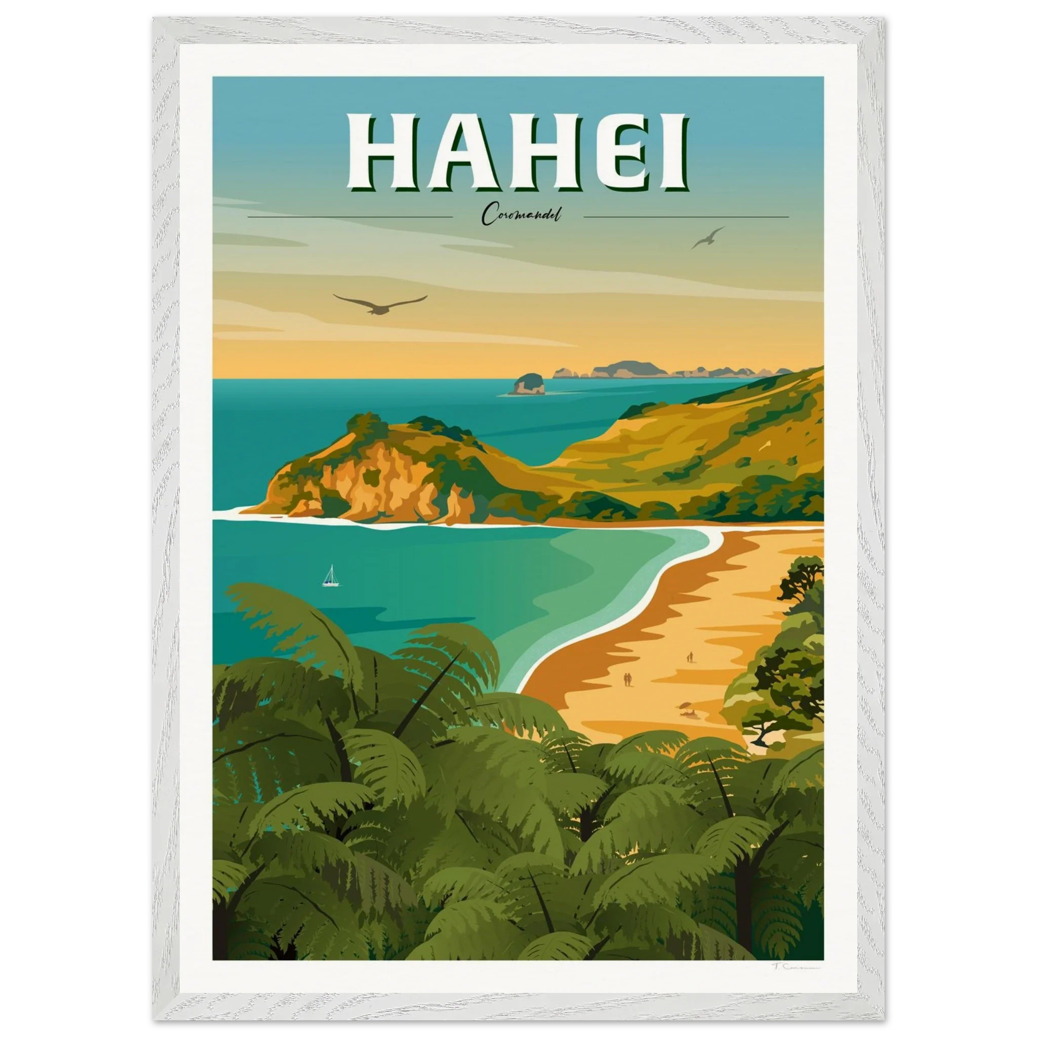 Hahei - Coromandel New Zealand Travel Poster