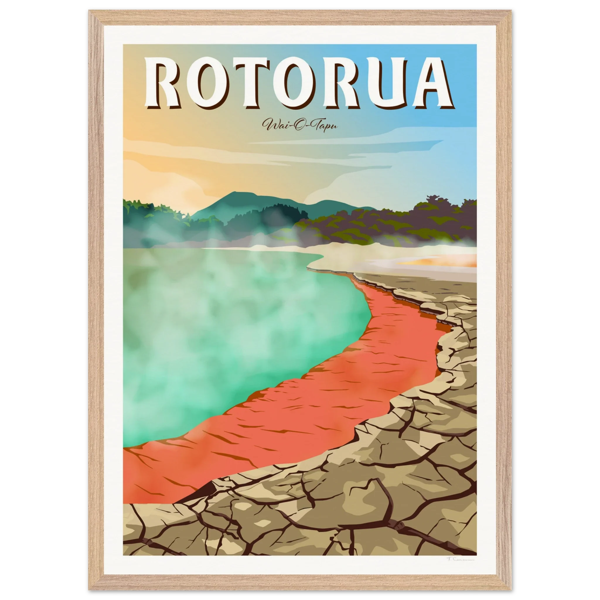 Rotorua Waiotapu New Zealand Travel Poster
