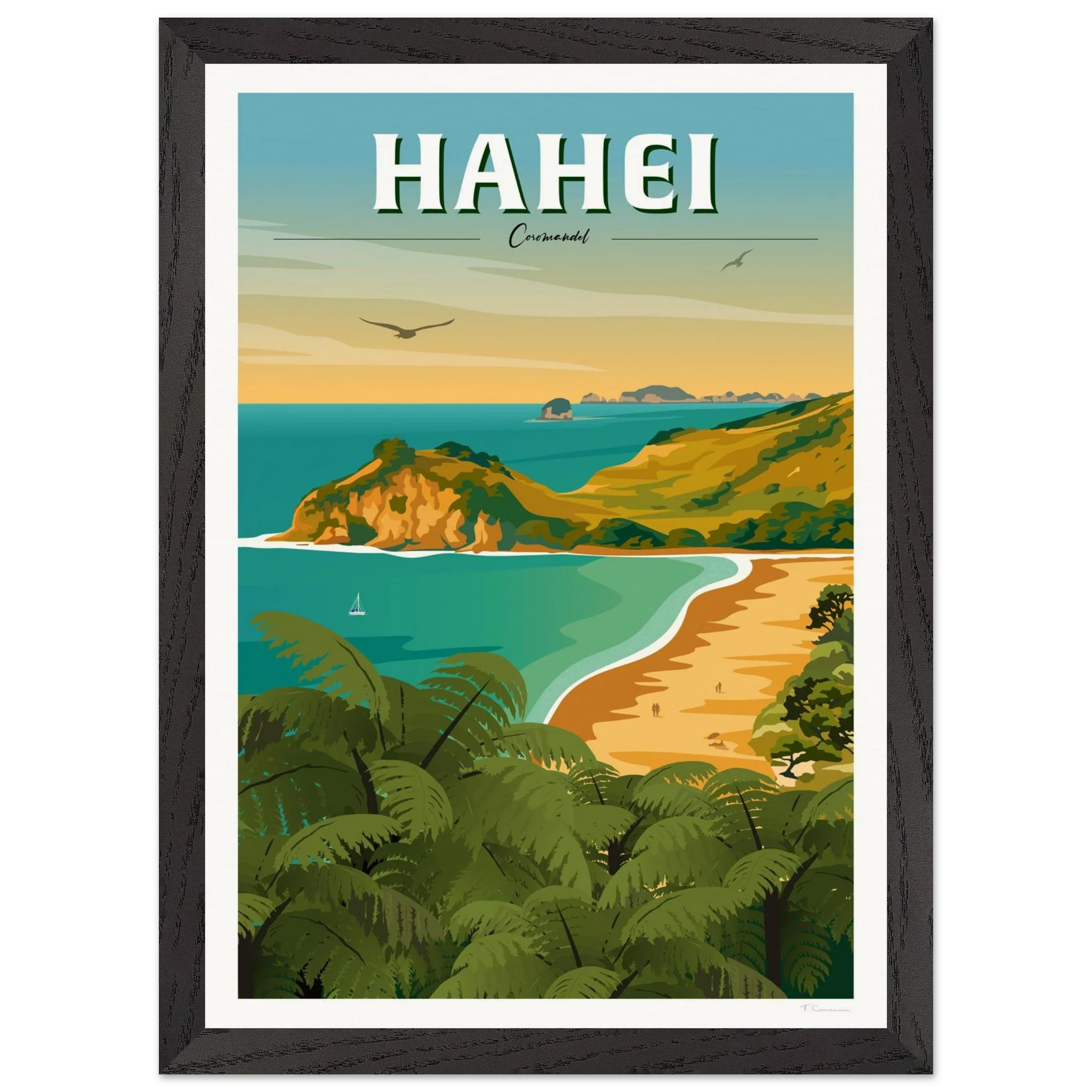 Hahei - Coromandel New Zealand Travel Poster