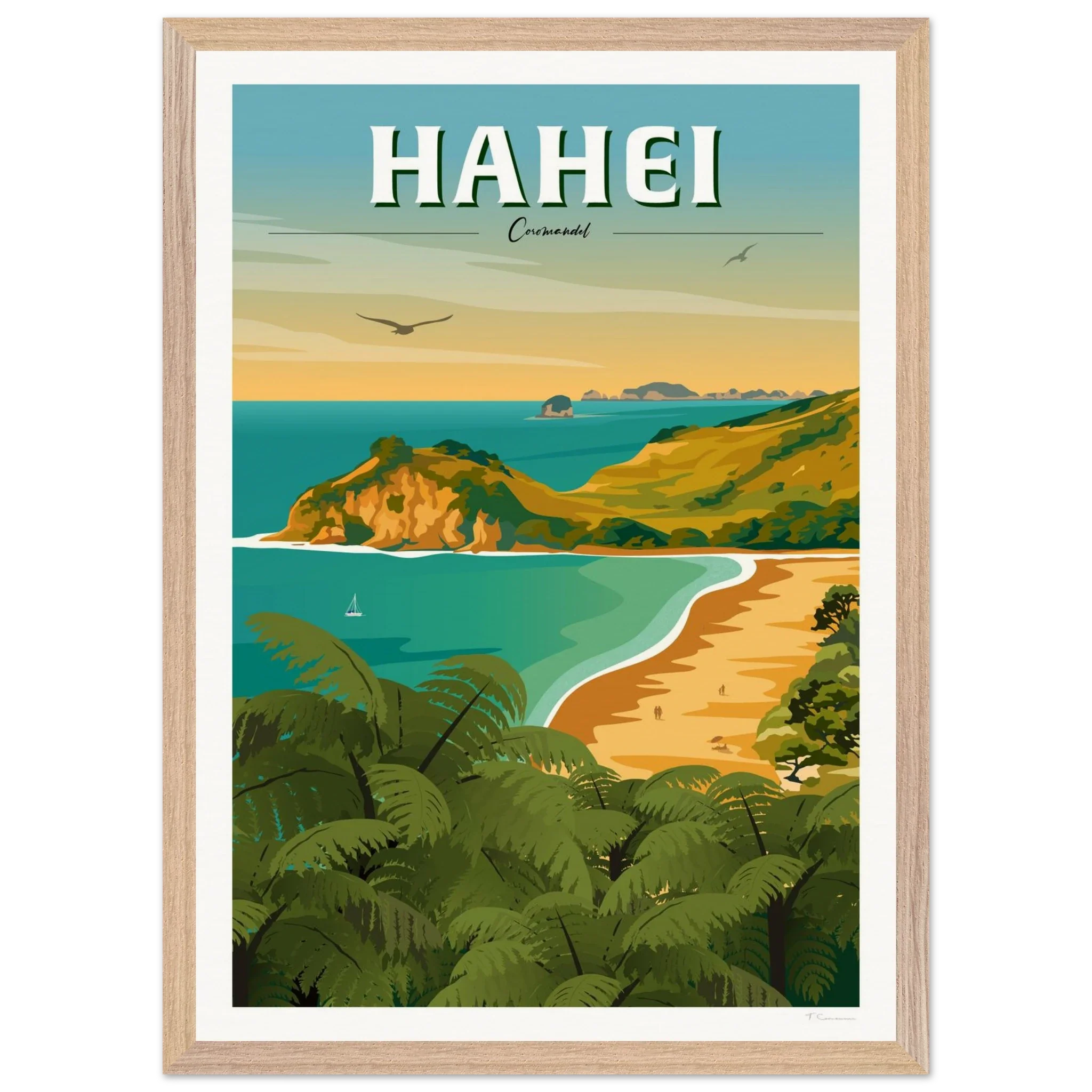 Hahei - Coromandel New Zealand Travel Poster
