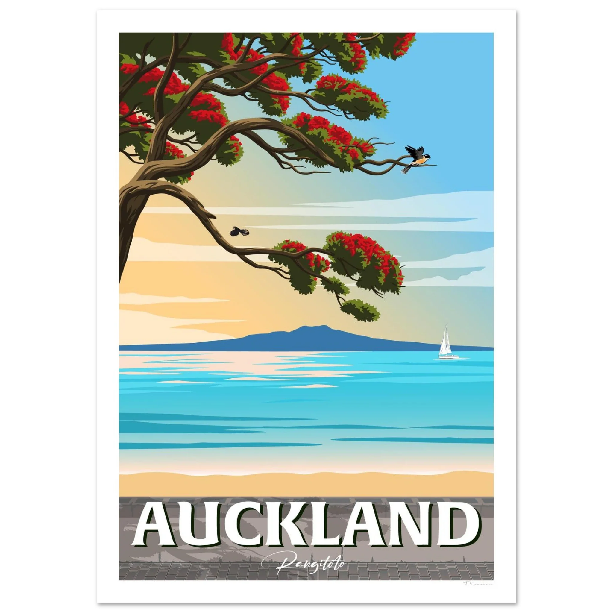 Post of  Rangitoto Island off Auckland New Zealand - Tiffany Consumi - Viva Art