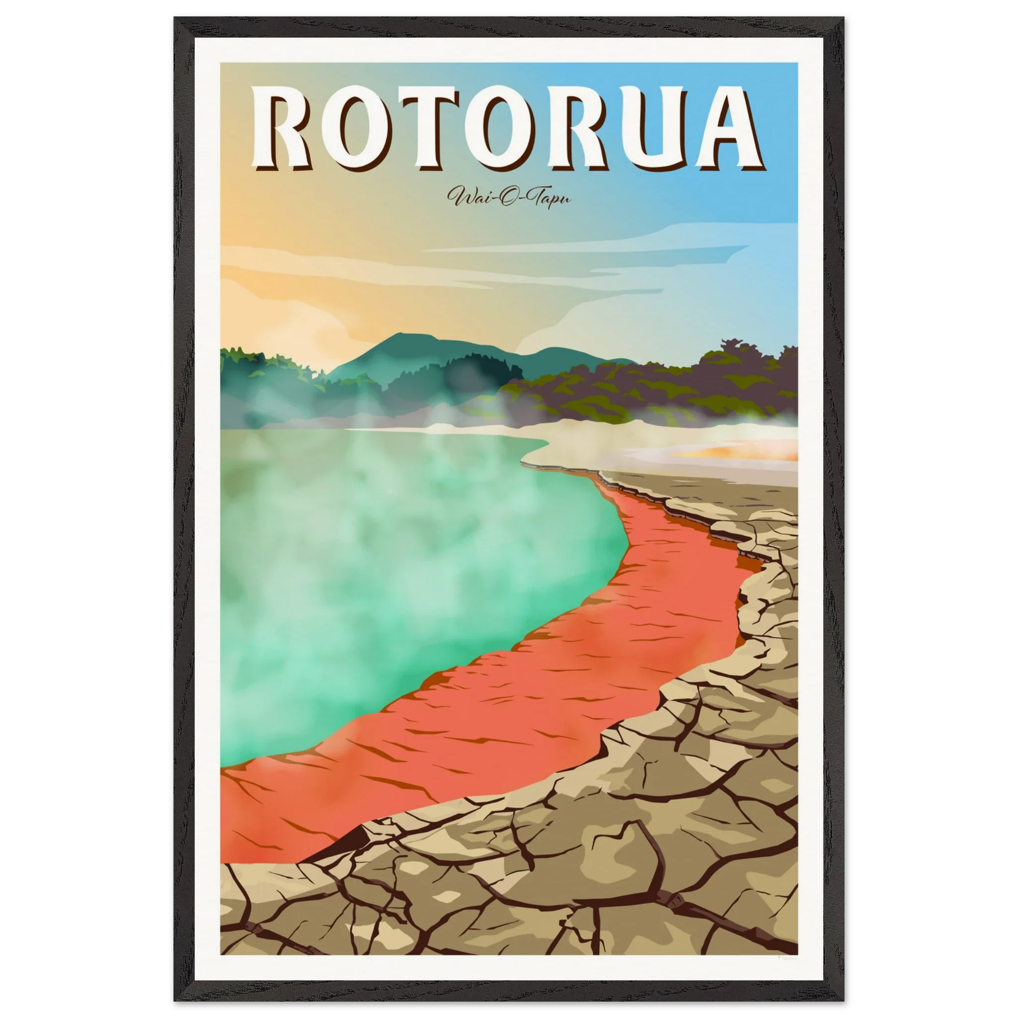 Rotorua Waiotapu New Zealand Travel Poster