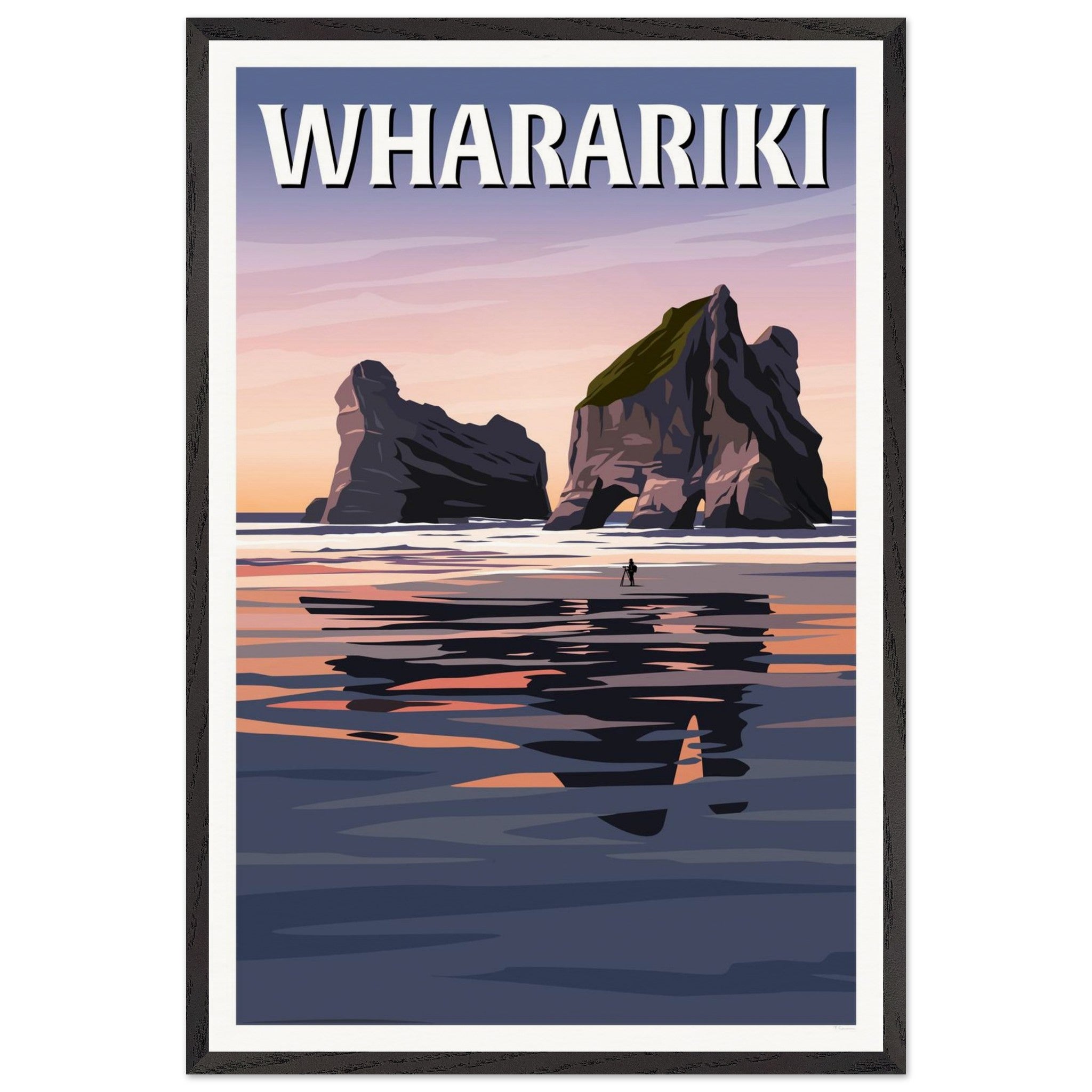 Wharariki Sunset Travel Poster, New Zealand