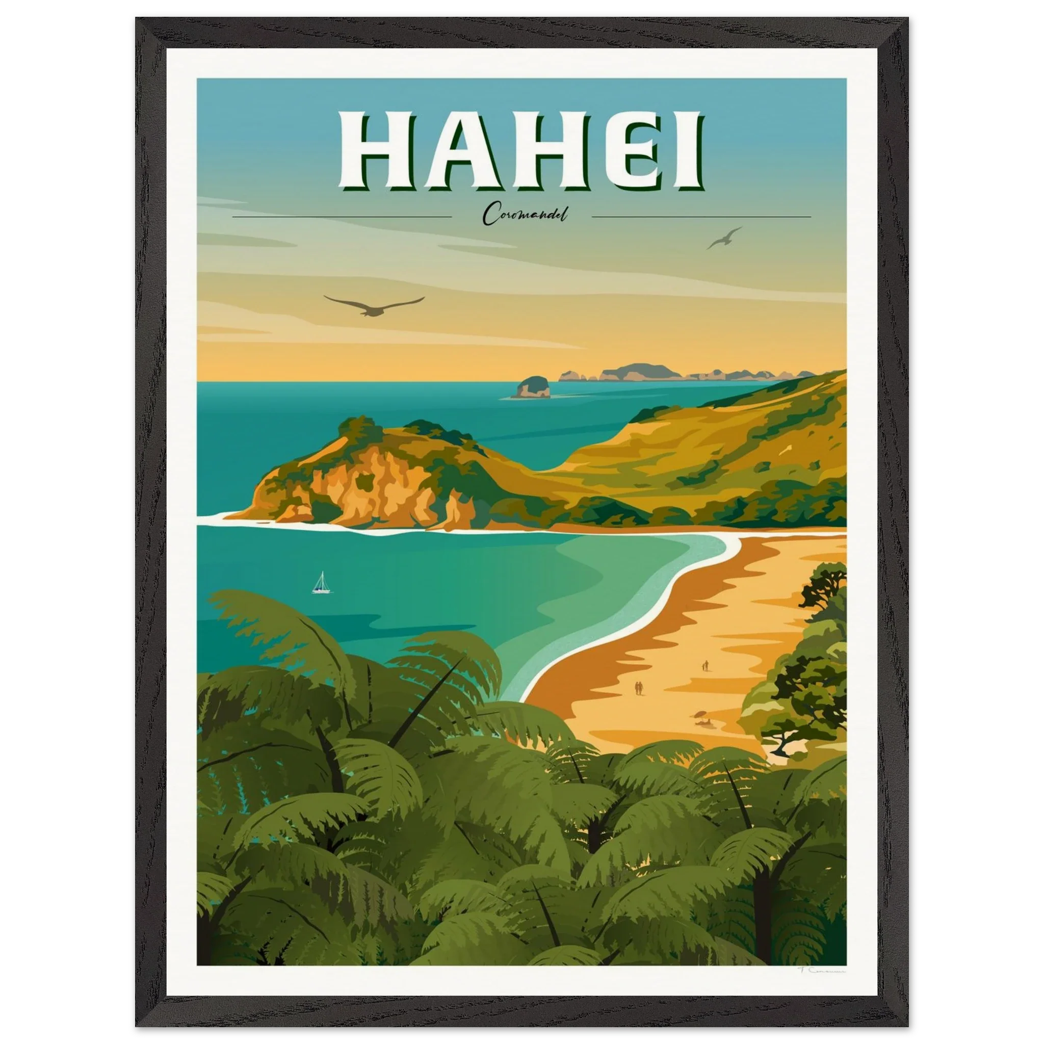 Hahei - Coromandel New Zealand Travel Poster