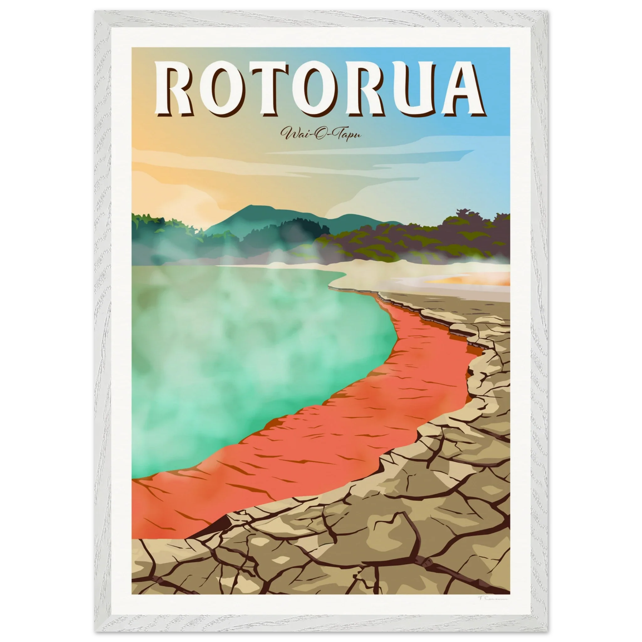 Rotorua Waiotapu New Zealand Travel Poster