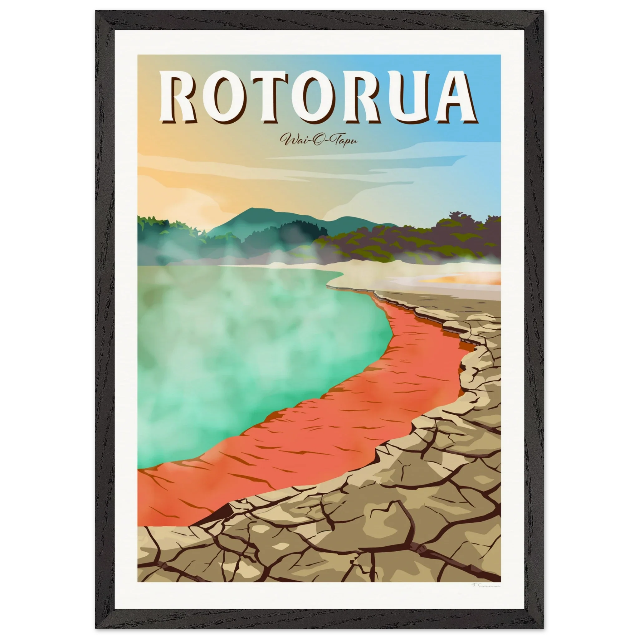 Rotorua Waiotapu New Zealand Travel Poster