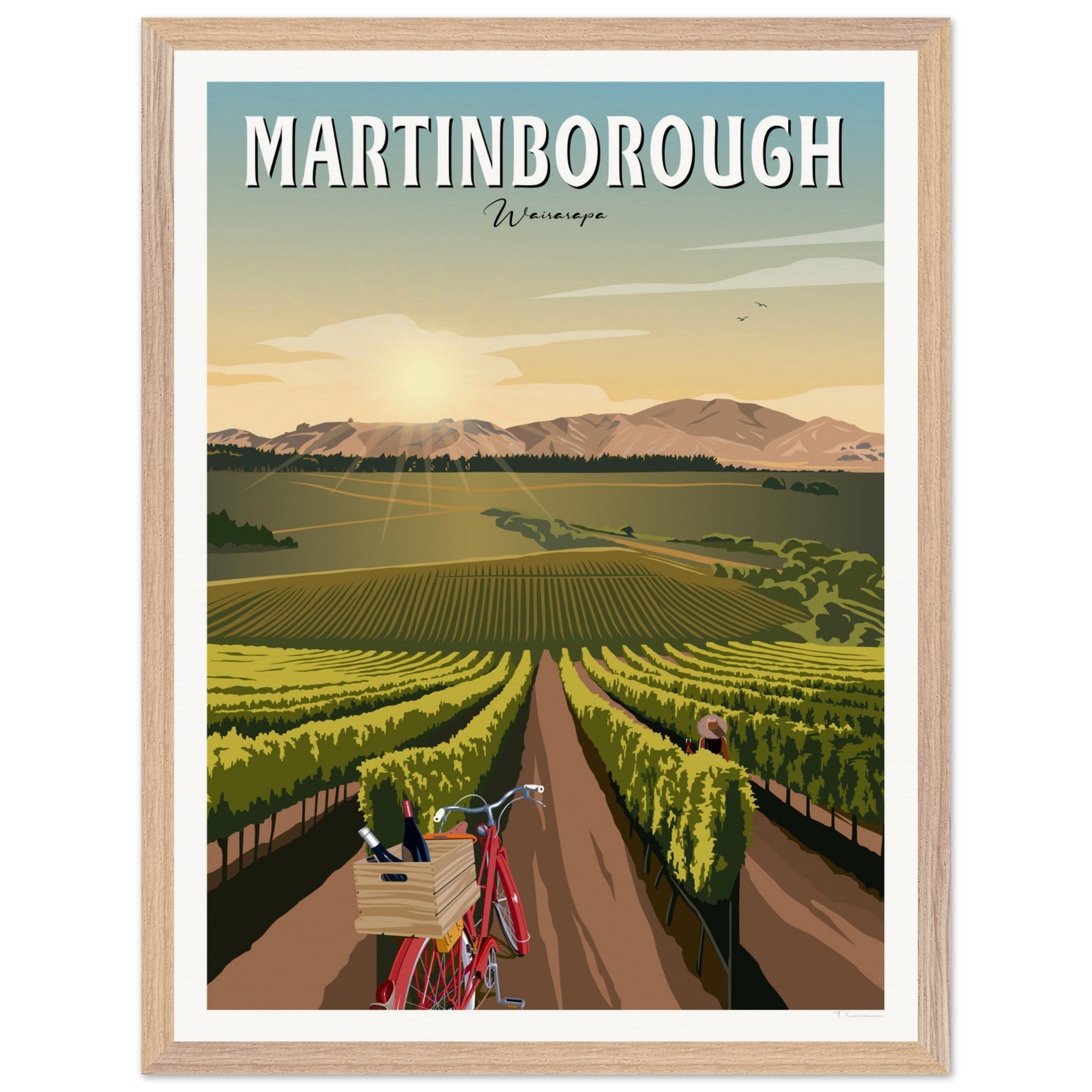 Martinborough Vines - Travel Poster, New Zealand