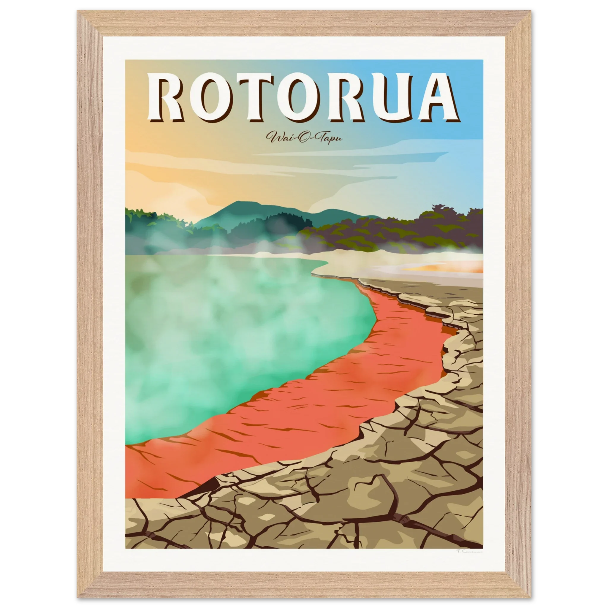 Rotorua Waiotapu New Zealand Travel Poster