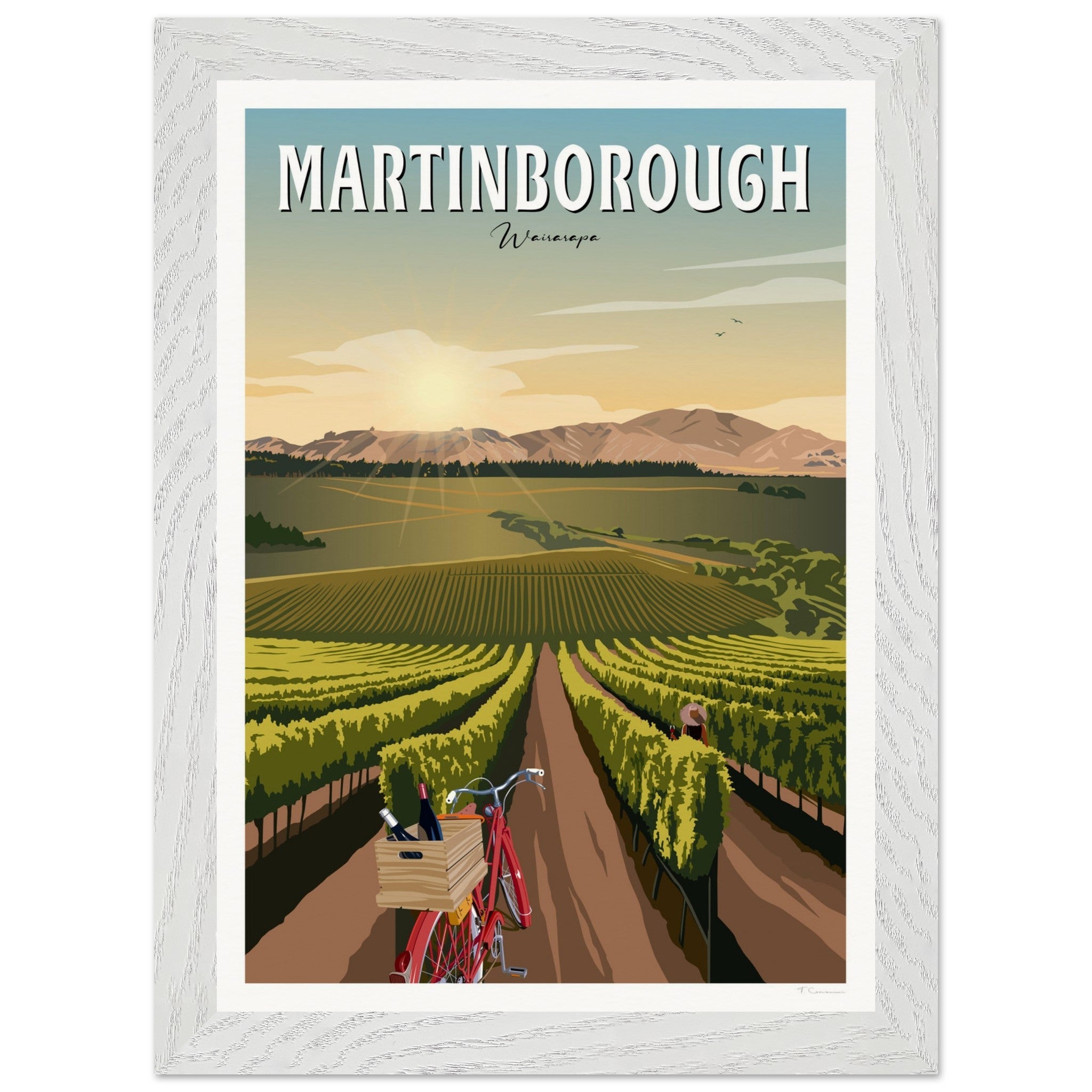 Martinborough Vines - Travel Poster, New Zealand