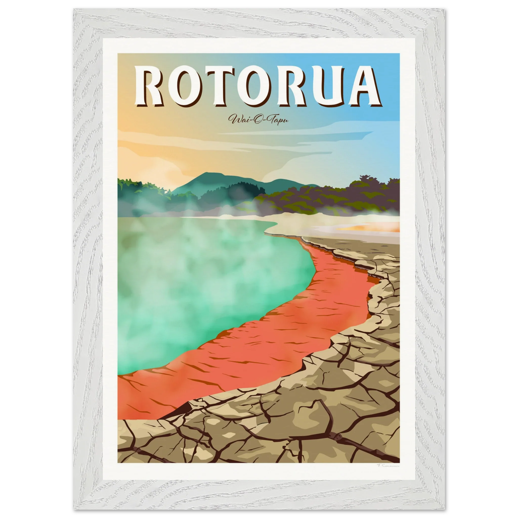 Rotorua Waiotapu New Zealand Travel Poster