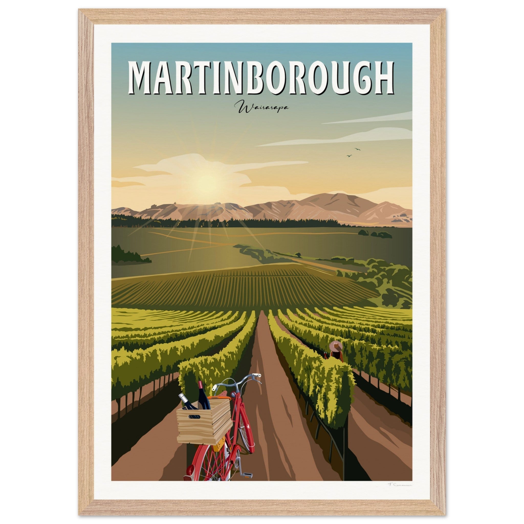 Martinborough Vines - Travel Poster, New Zealand