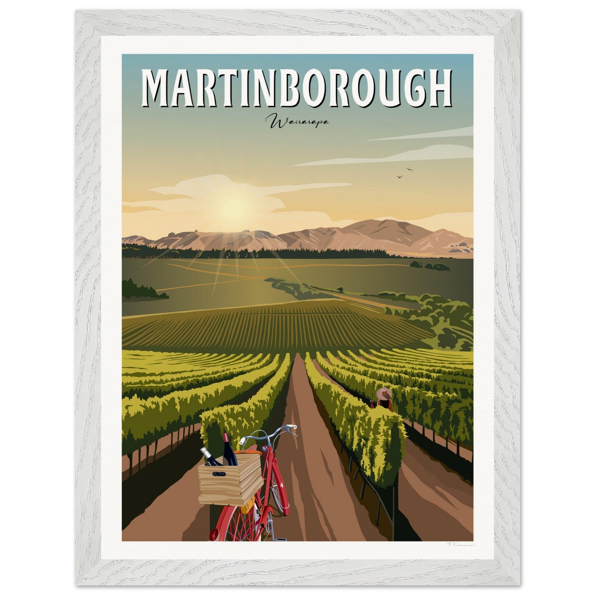 Martinborough Vines - Travel Poster, New Zealand