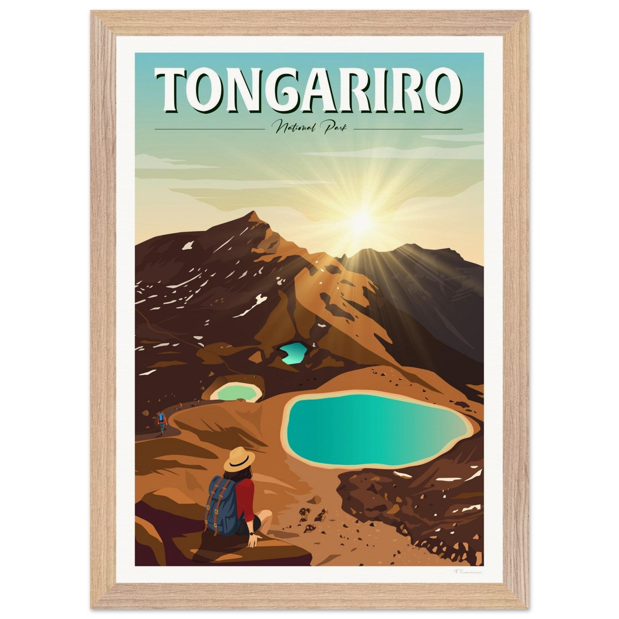 Tongariro National Park - Travel Poster of New Zealand