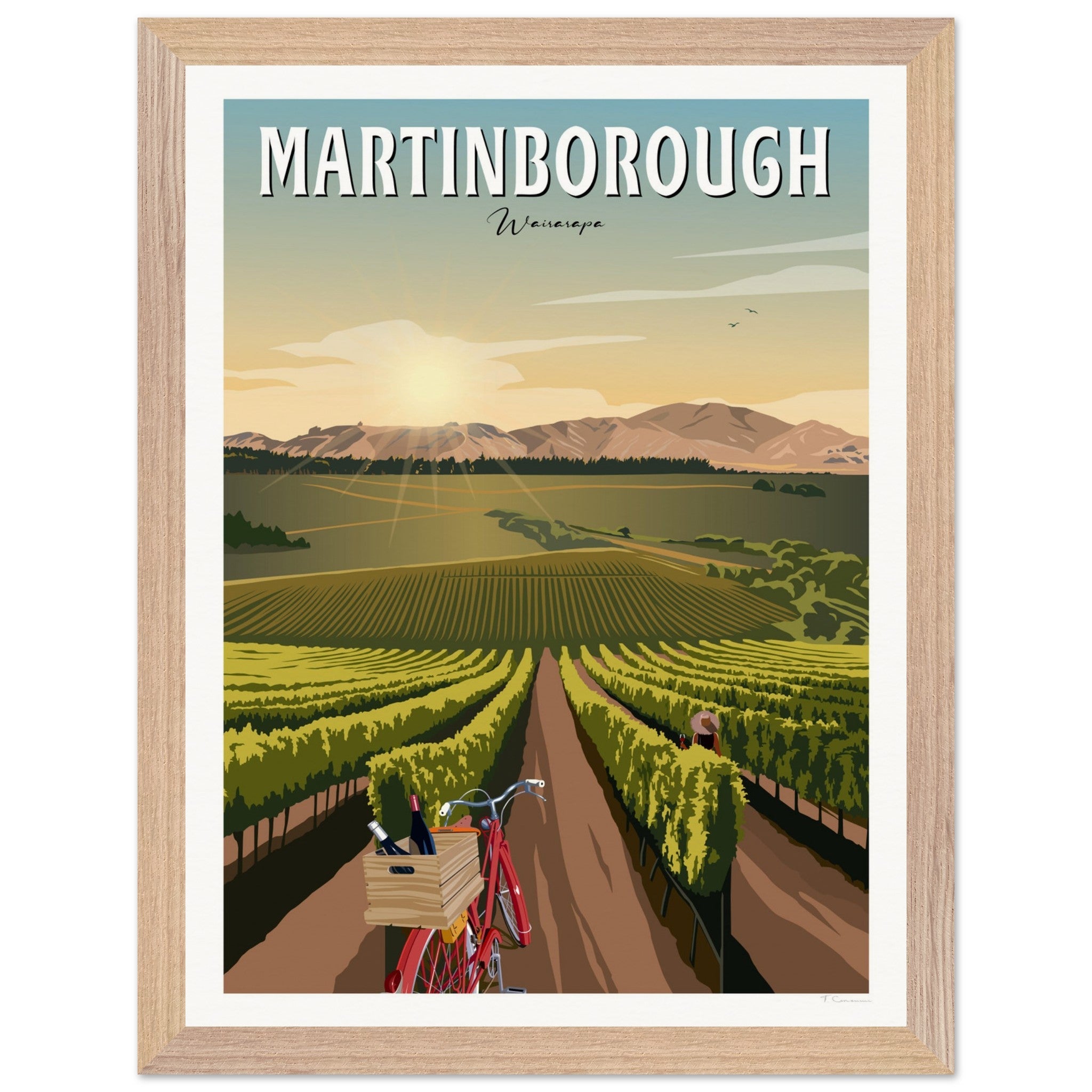 Martinborough Vines - Travel Poster, New Zealand