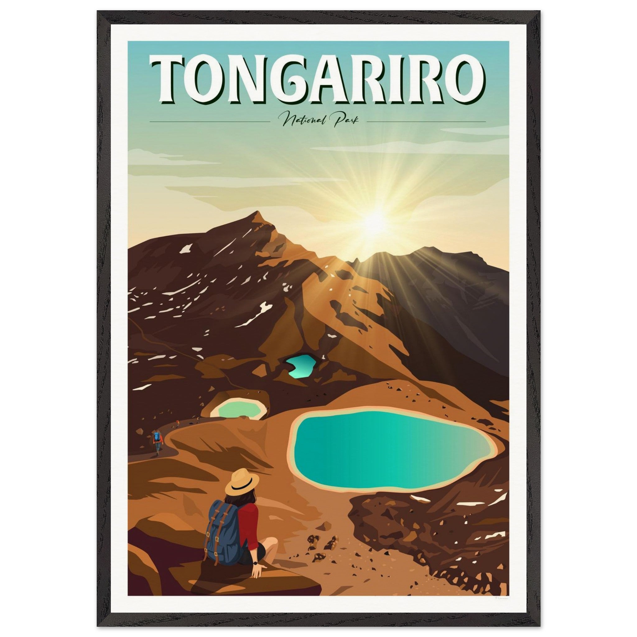 Tongariro National Park - Travel Poster of New Zealand