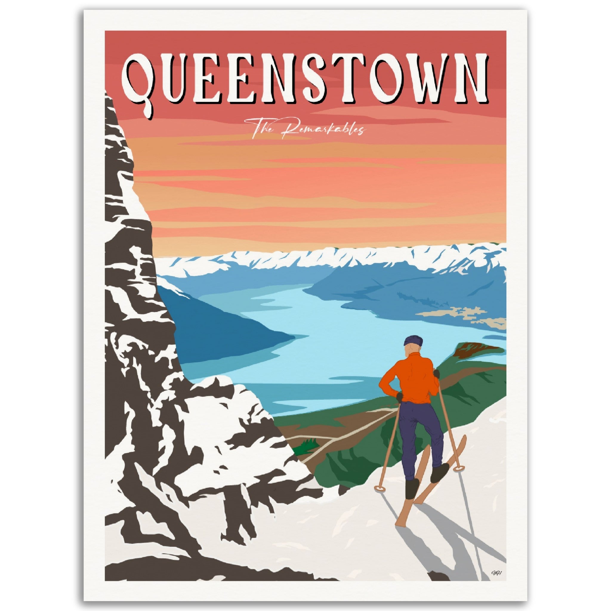 Queenstown - The Remarkables - Travel Poster, New Zealand