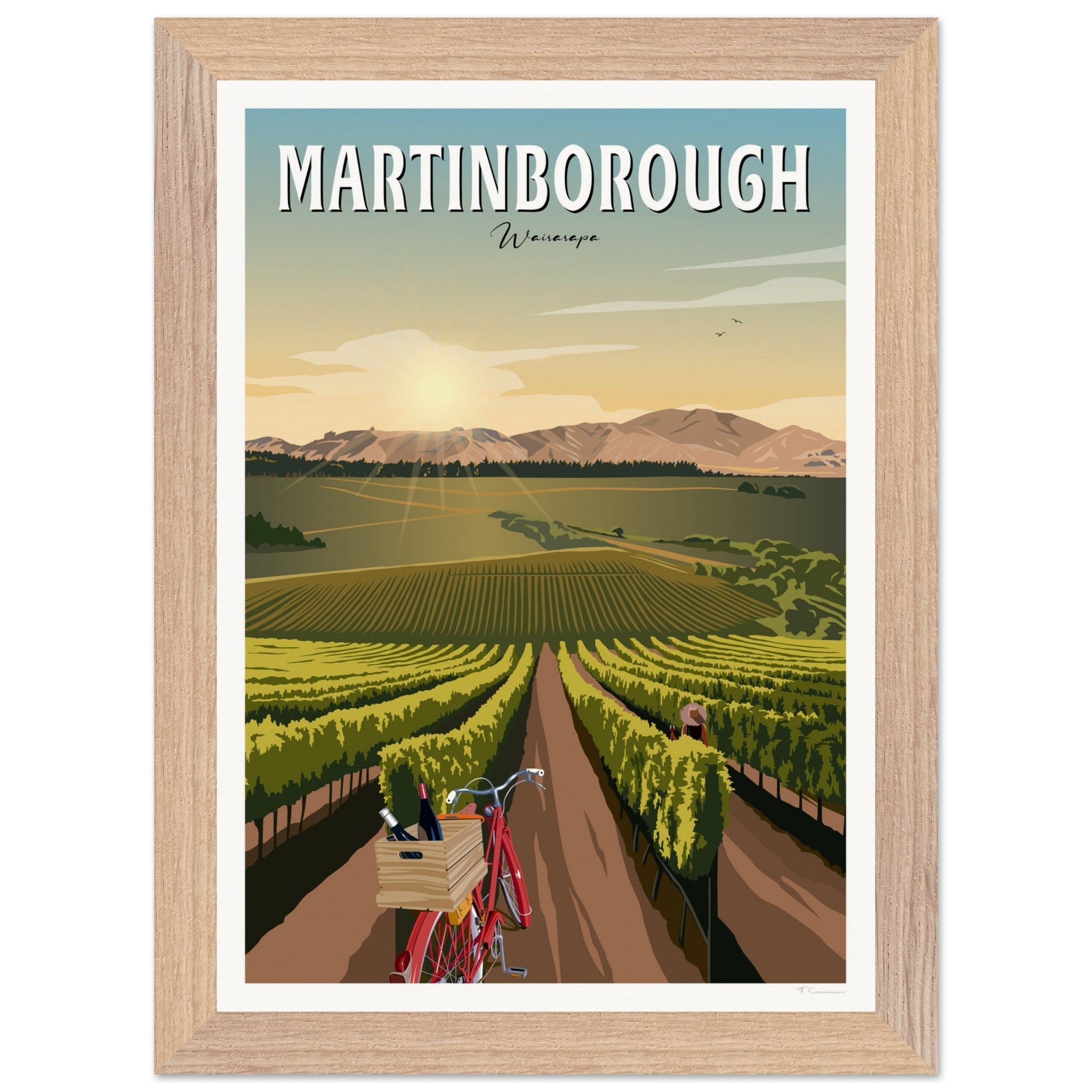 Martinborough Vines - Travel Poster, New Zealand