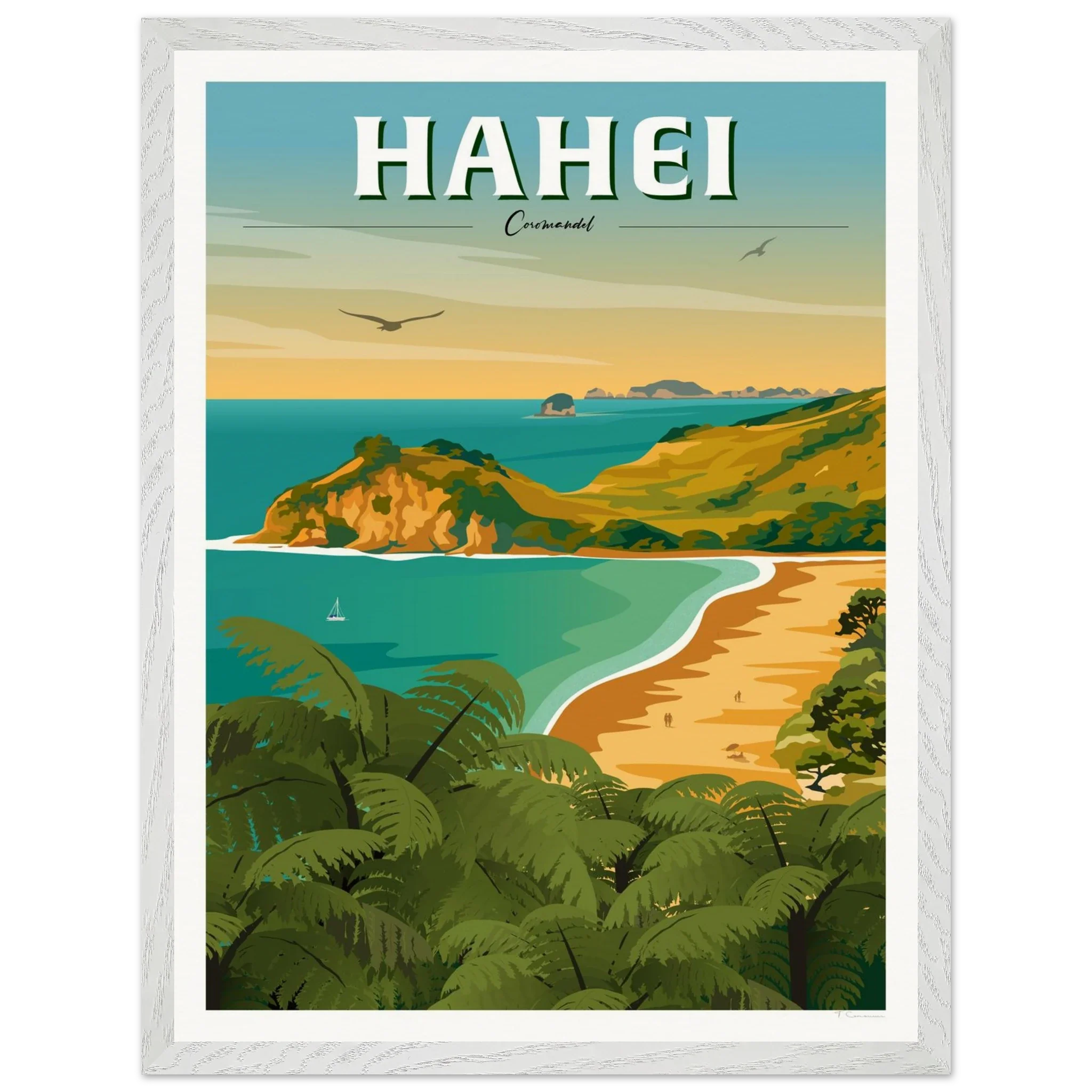Hahei - Coromandel New Zealand Travel Poster