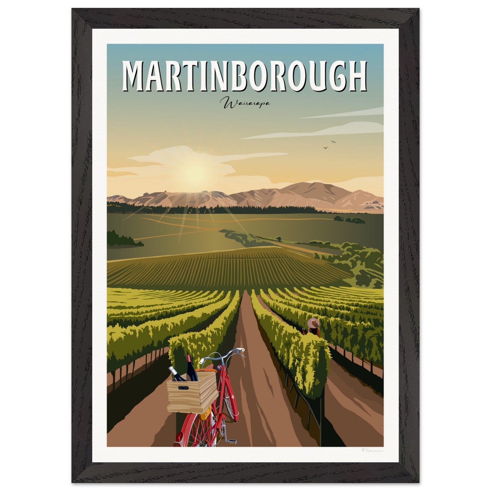Martinborough Vines - Travel Poster, New Zealand
