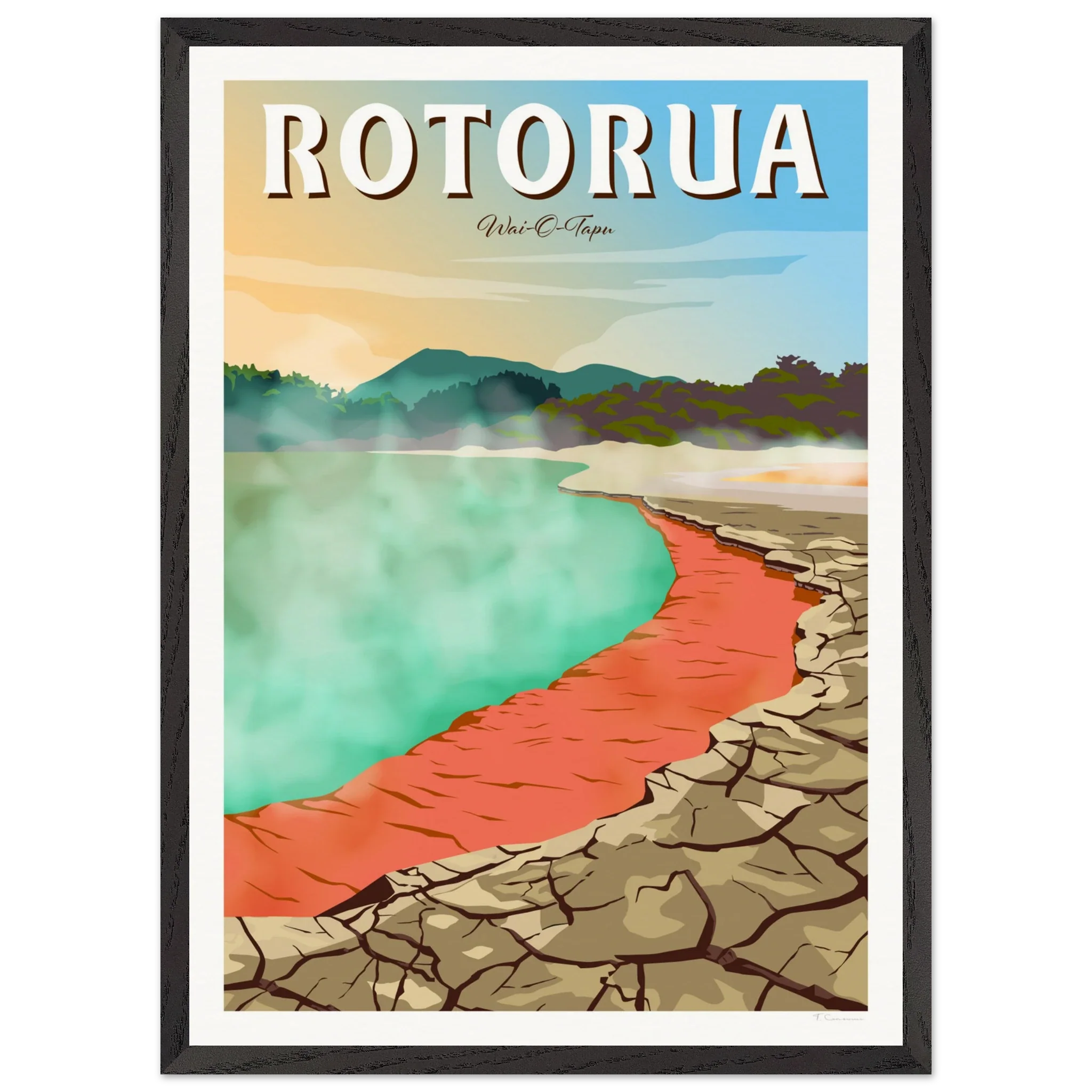 Rotorua Waiotapu New Zealand Travel Poster