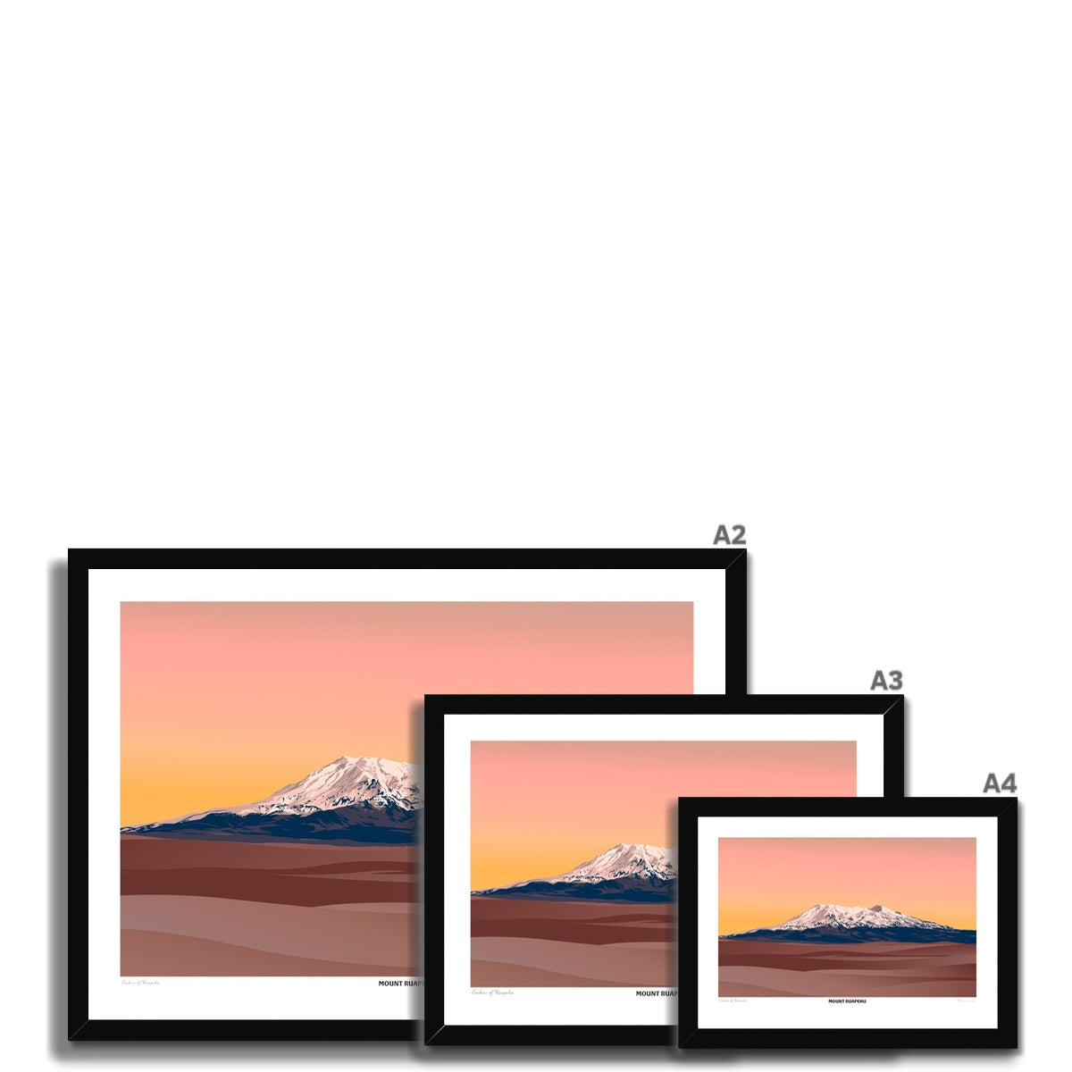 Mount Ruapehu Travel Poster, New Zealand