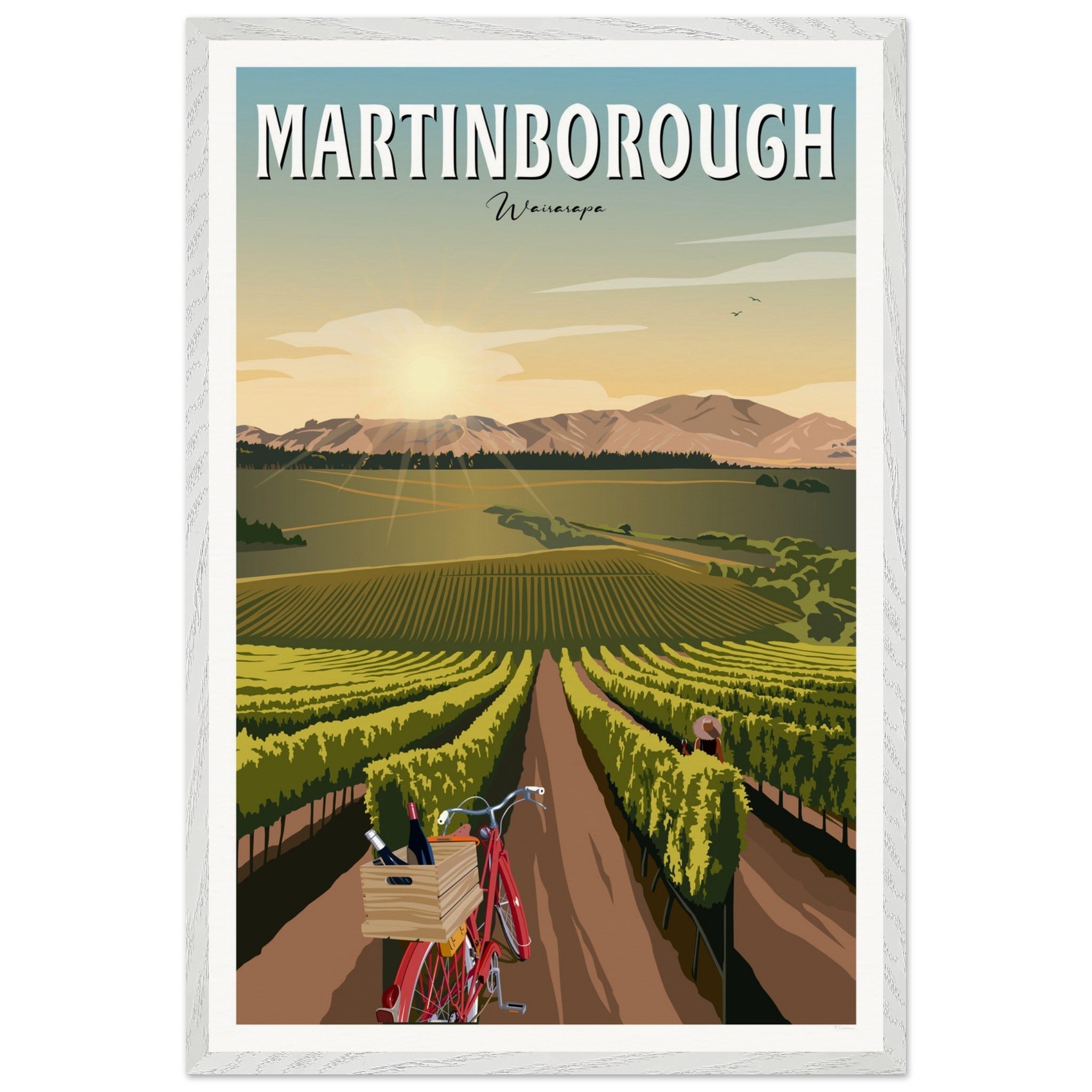 Martinborough Vines - Travel Poster, New Zealand