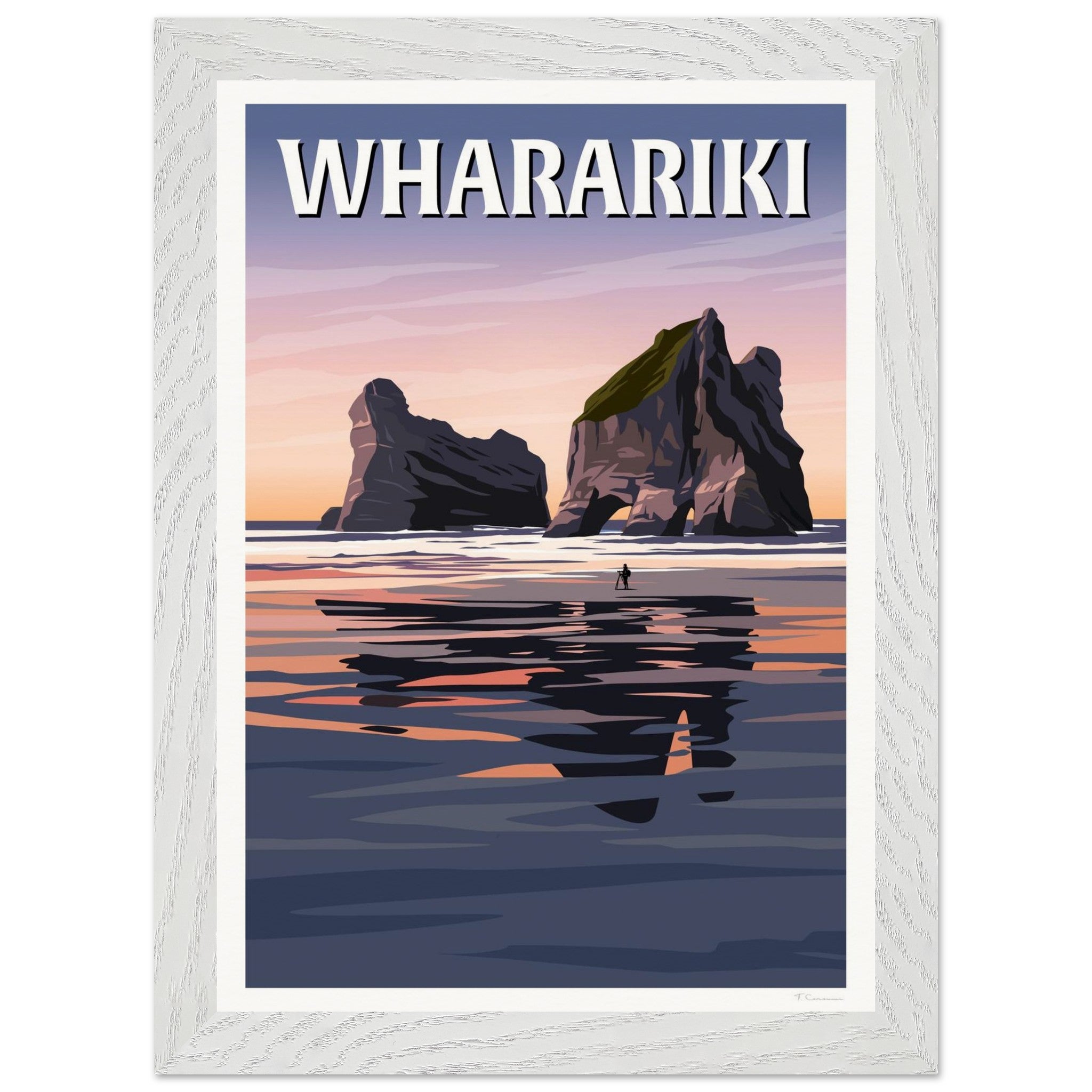 Wharariki Sunset Travel Poster, New Zealand