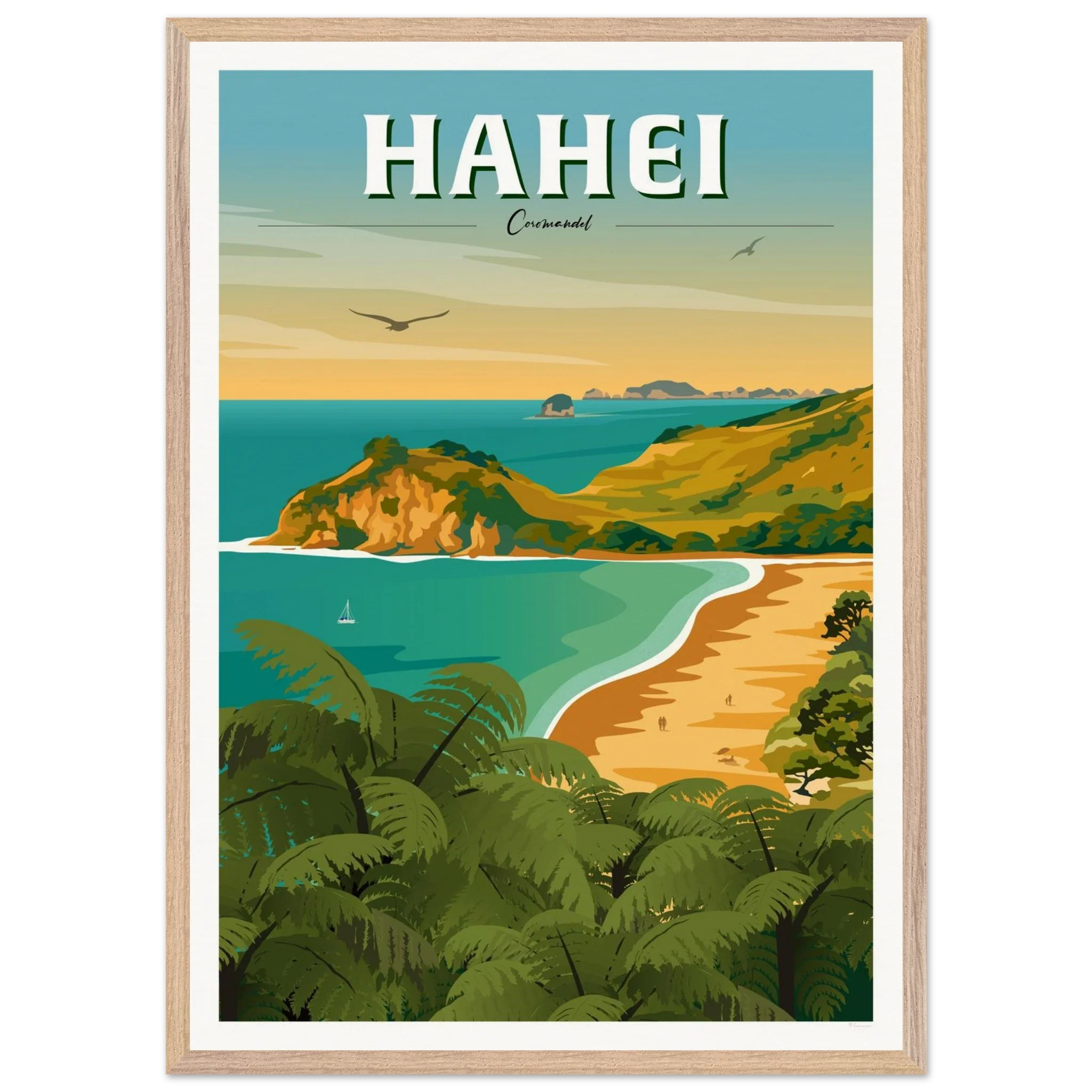 Hahei - Coromandel New Zealand Travel Poster