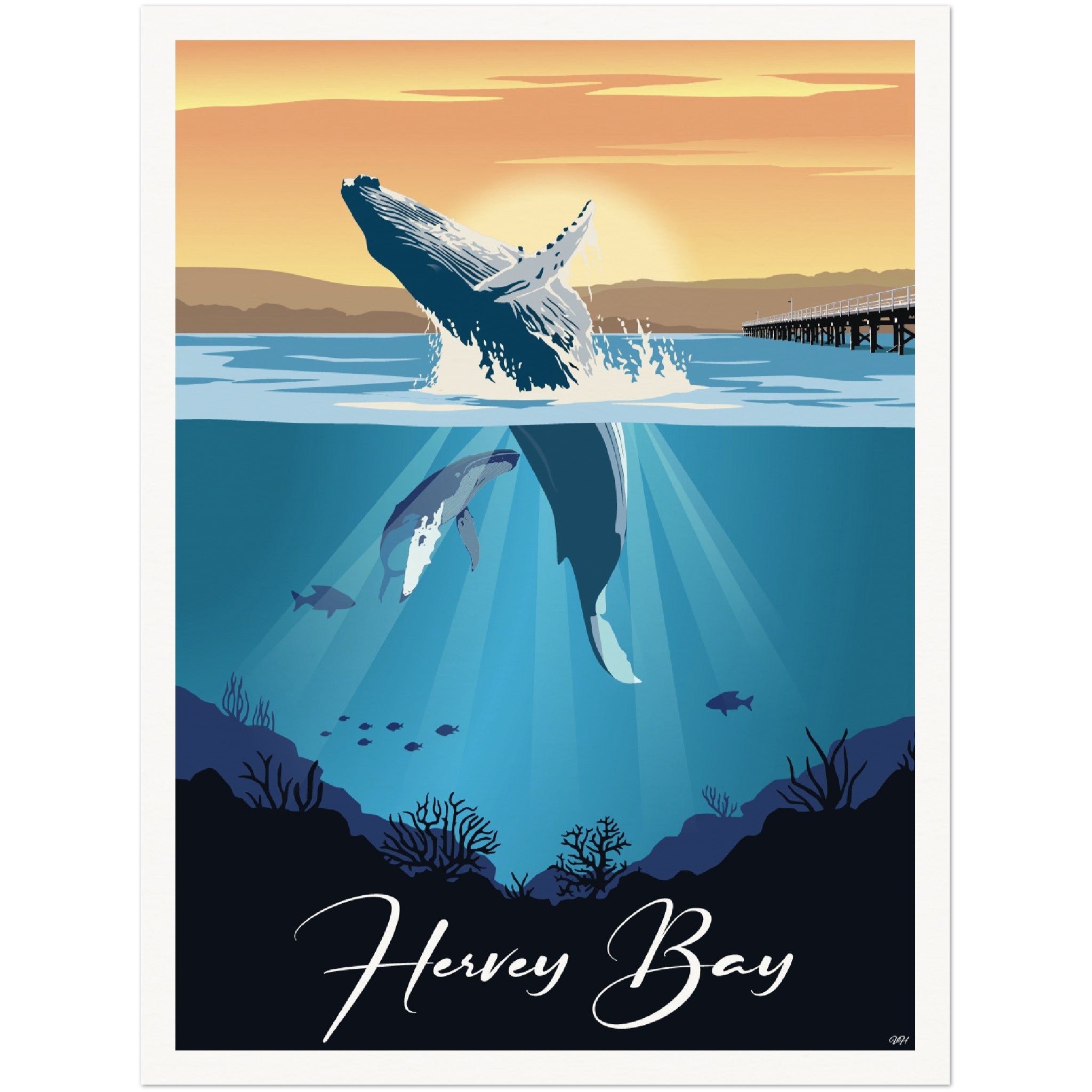 Hervey Bay Travel Poster, Queensland - Australia