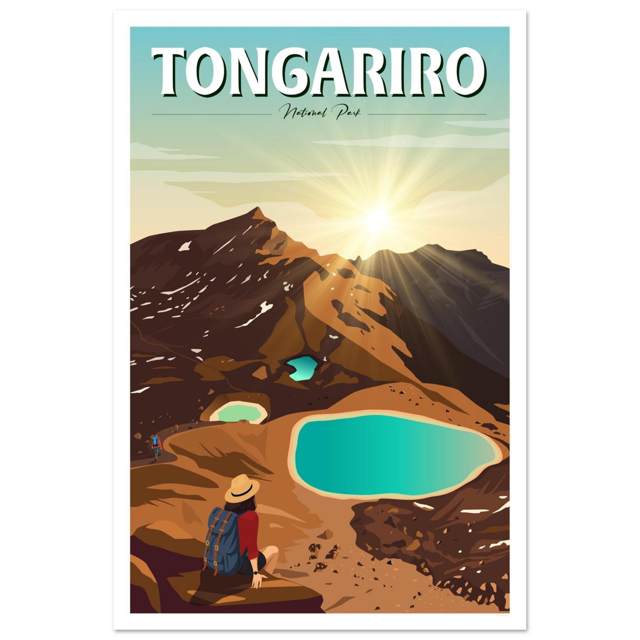 Tongariro National Park - Travel Poster of New Zealand