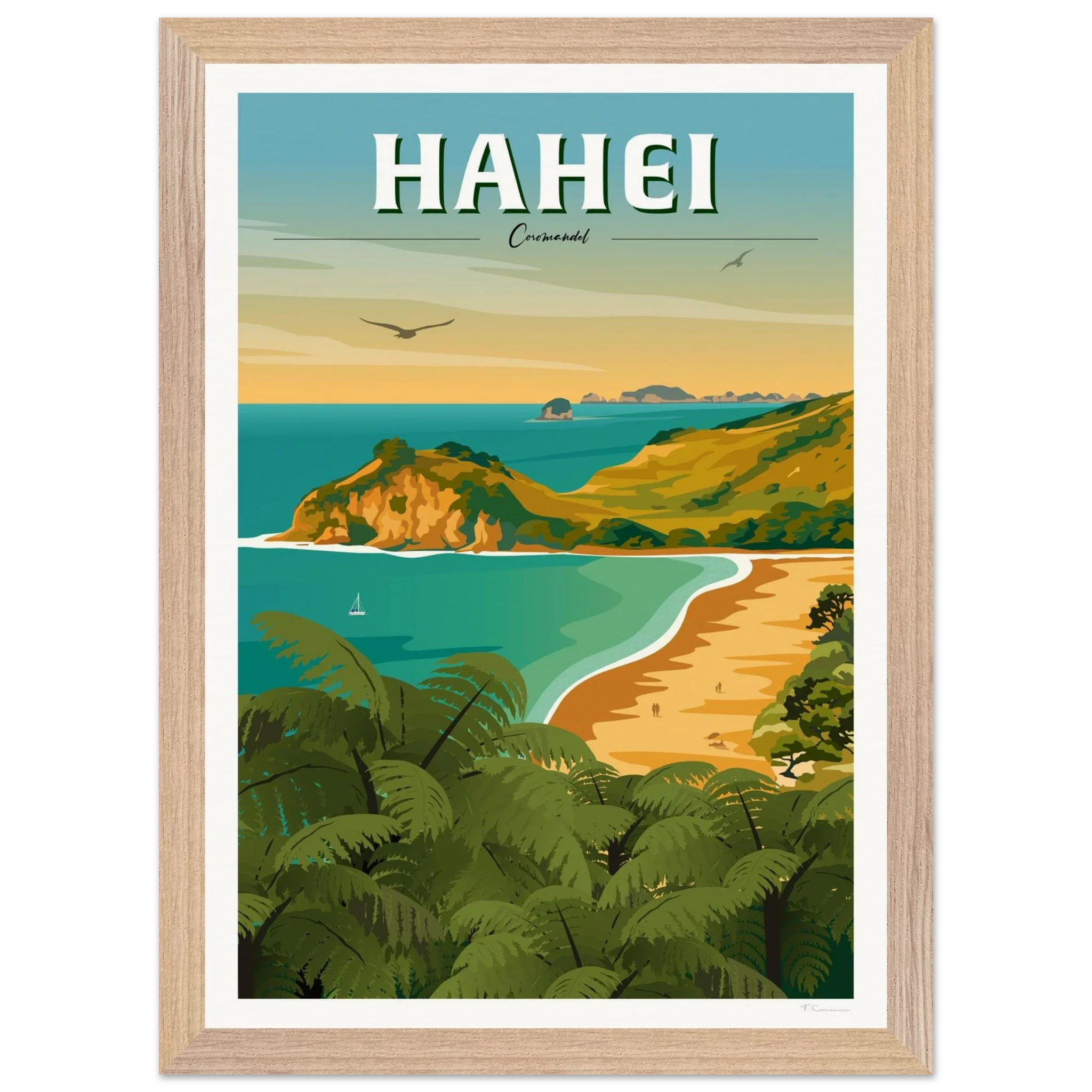 Hahei - Coromandel New Zealand Travel Poster