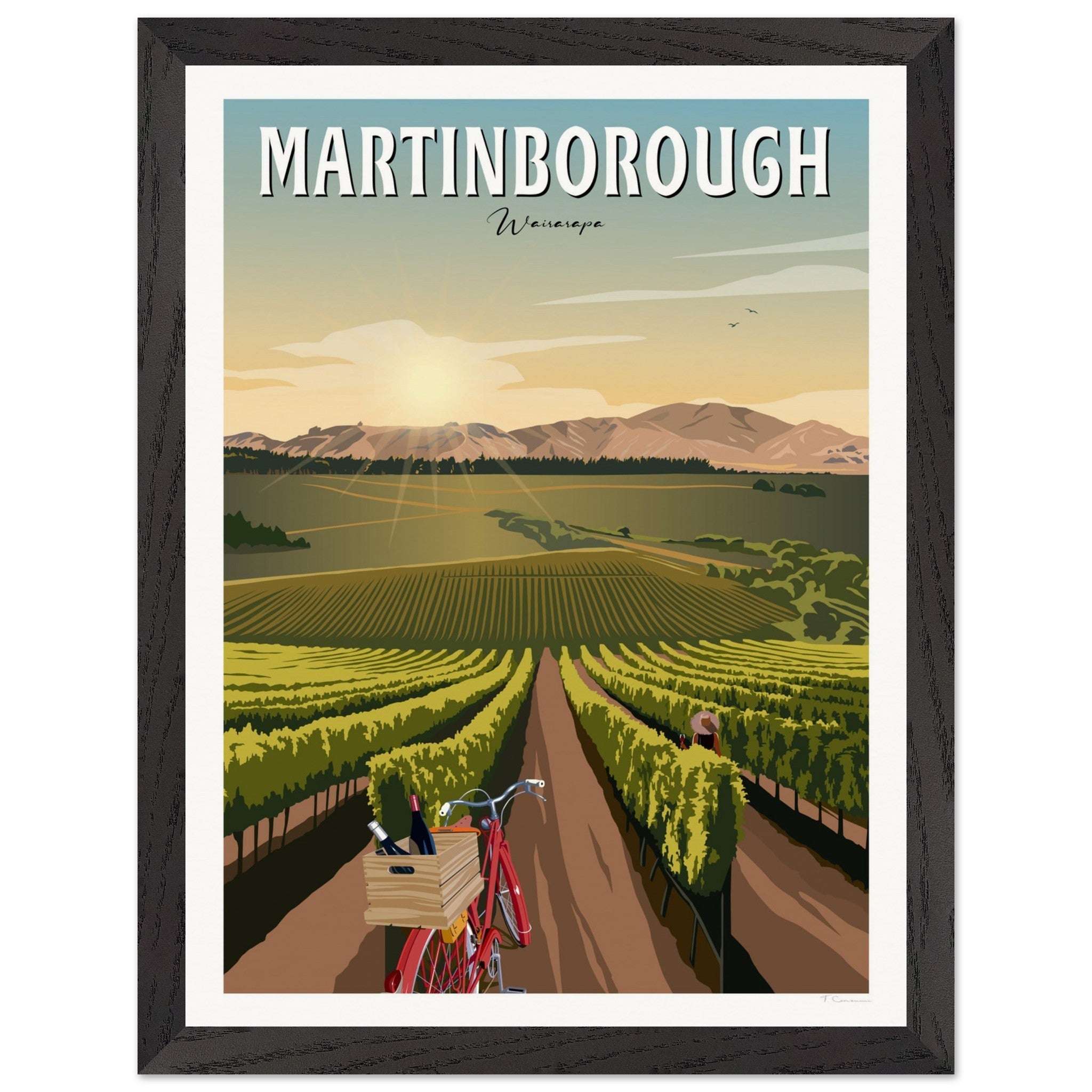 Martinborough Vines - Travel Poster, New Zealand