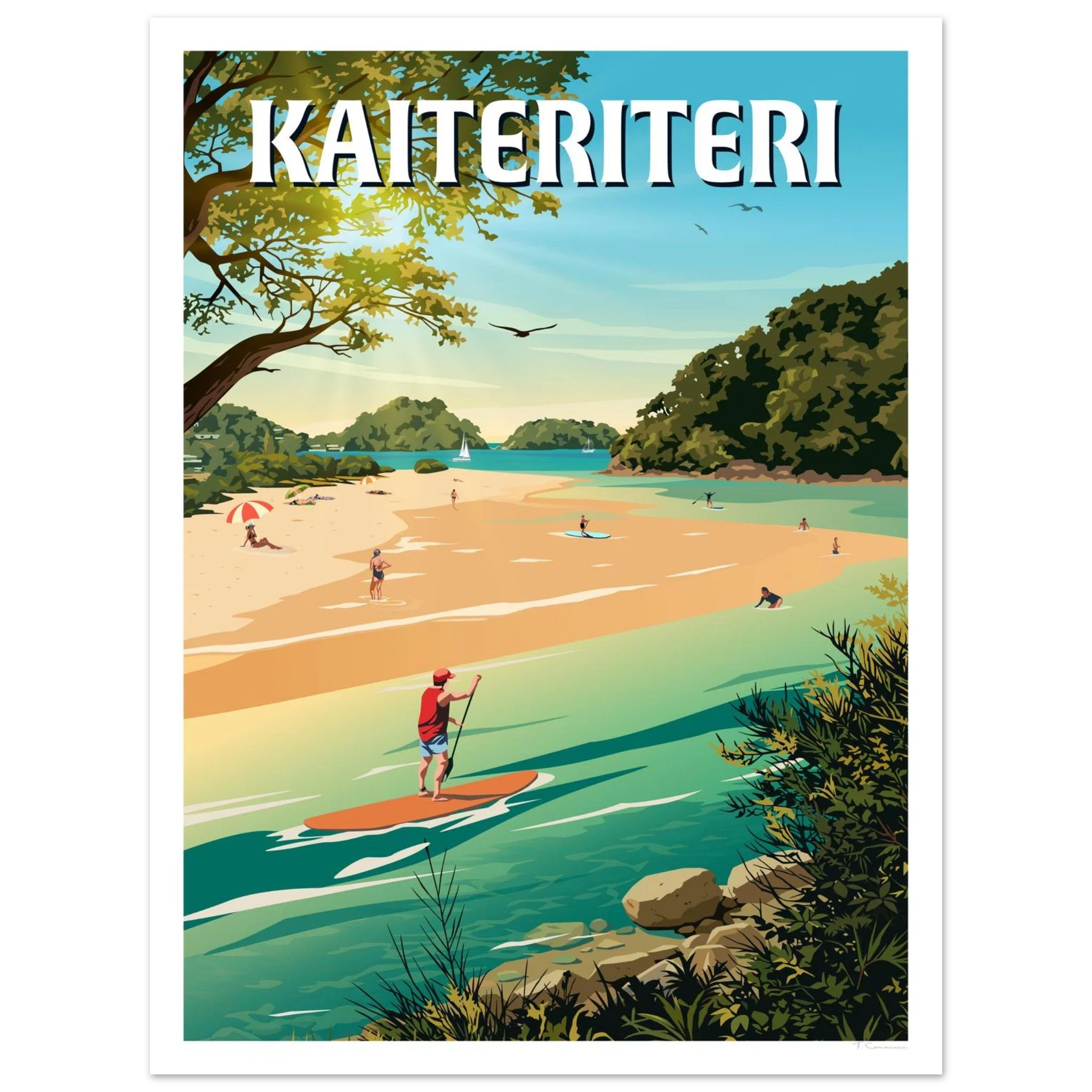 Kaiteriteri Travel Poster - Tasman, New Zealand