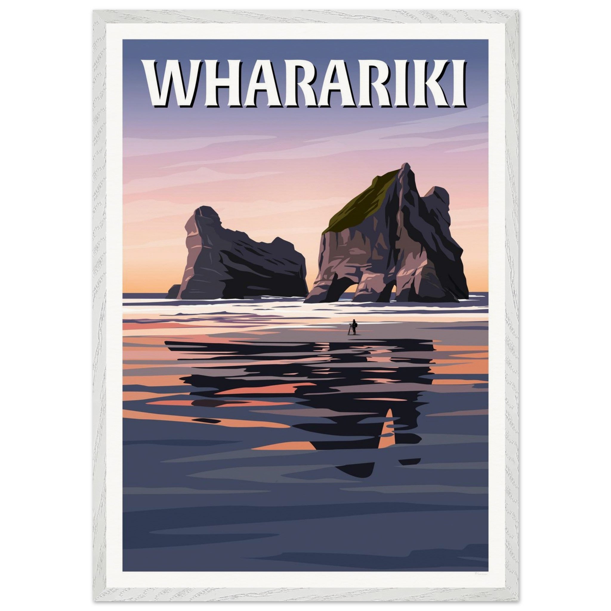 Wharariki Sunset Travel Poster, New Zealand