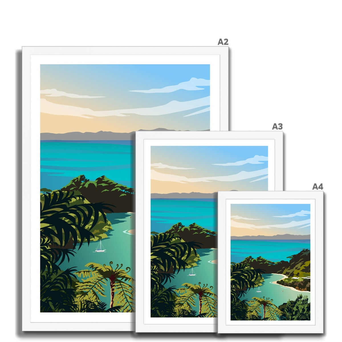 Abel Tasman National Park Travel Poster of New Zealand