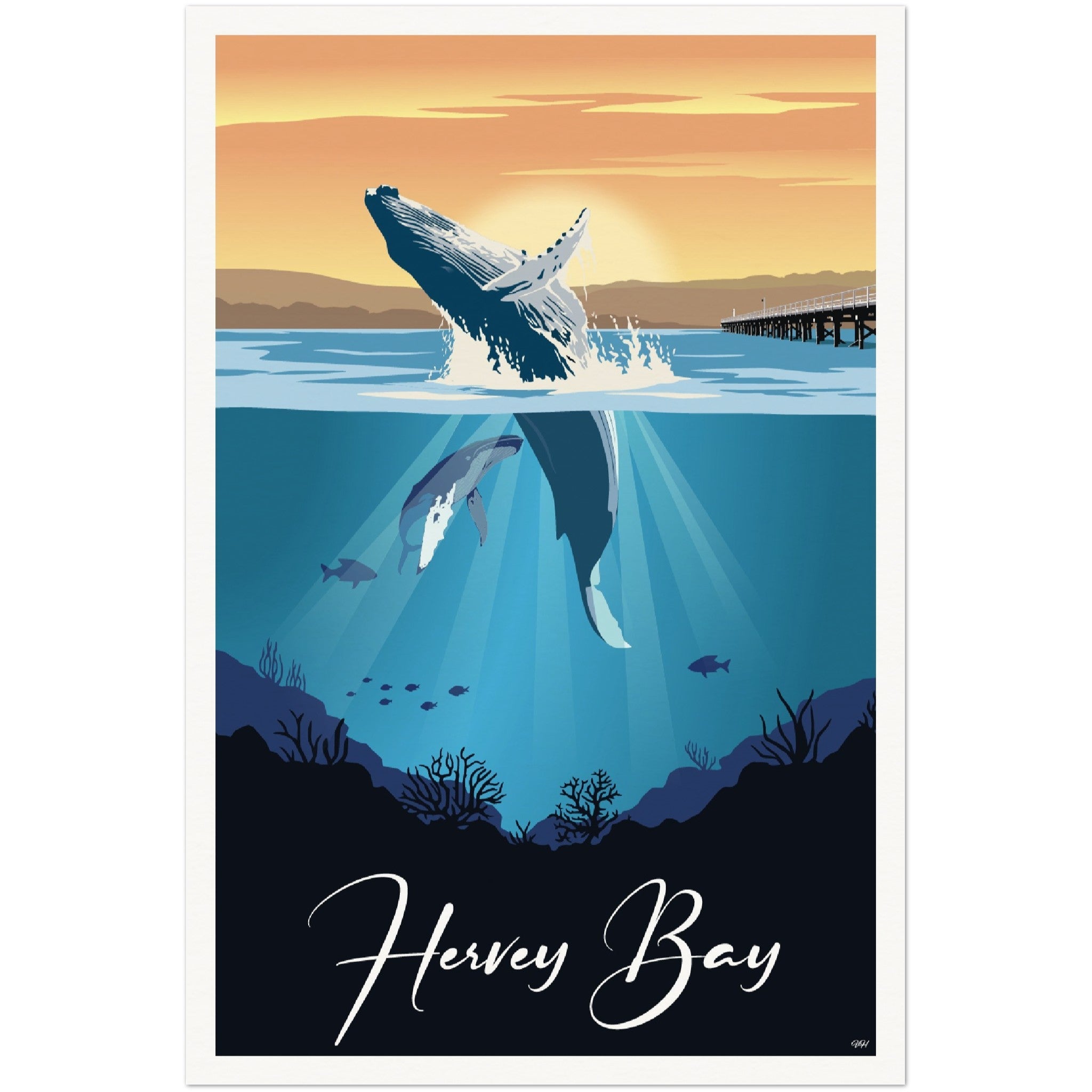 Hervey Bay Travel Poster, Queensland - Australia