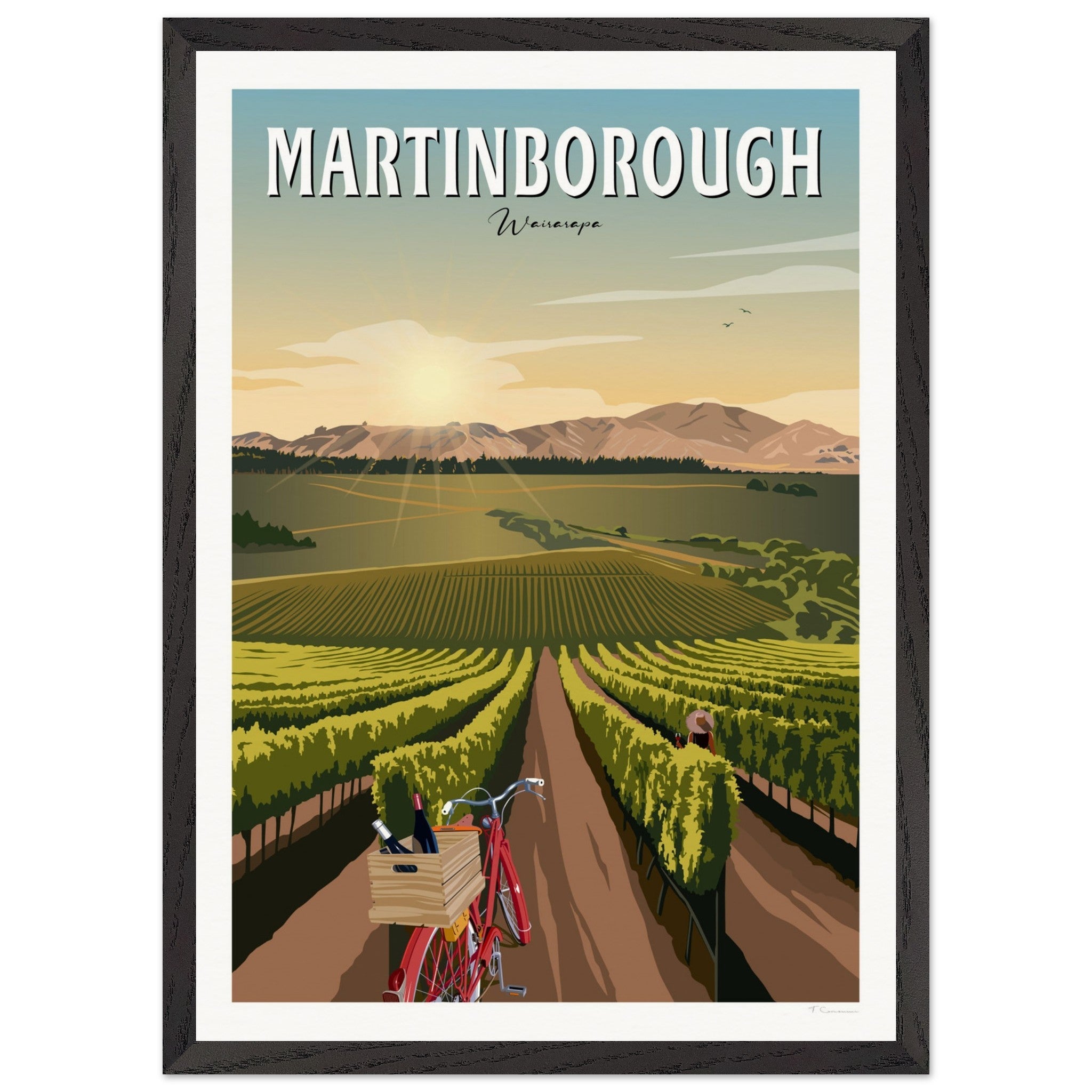 Martinborough Vines - Travel Poster, New Zealand