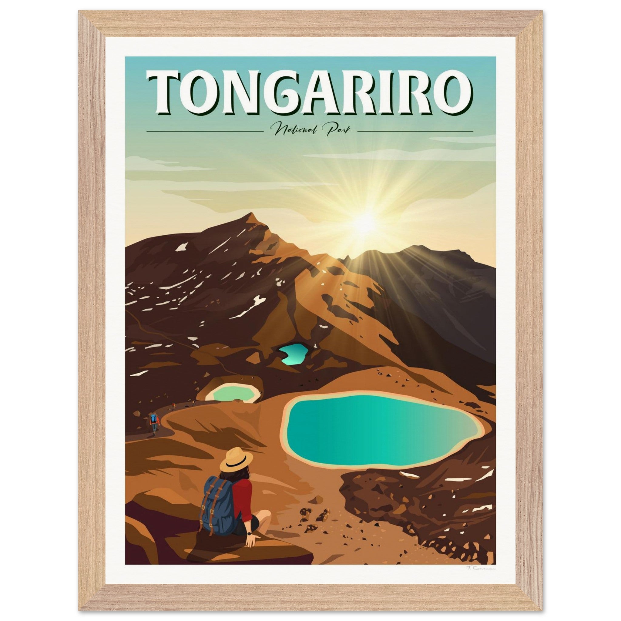 Tongariro National Park - Travel Poster of New Zealand