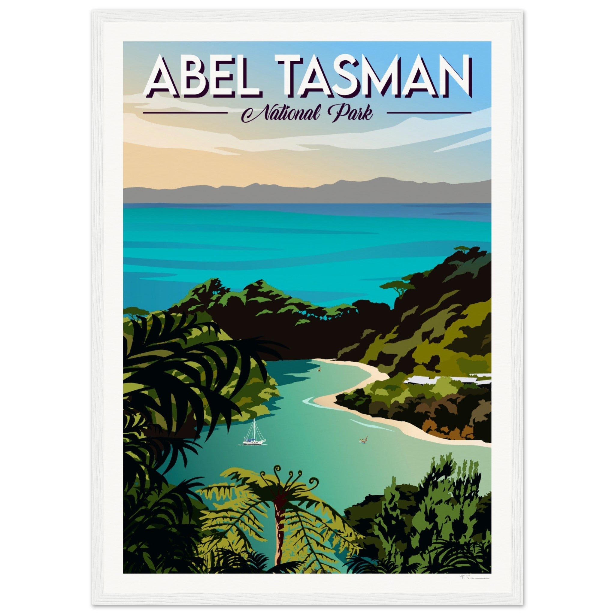 Abel Tasman National Park Travel Poster of New Zealand