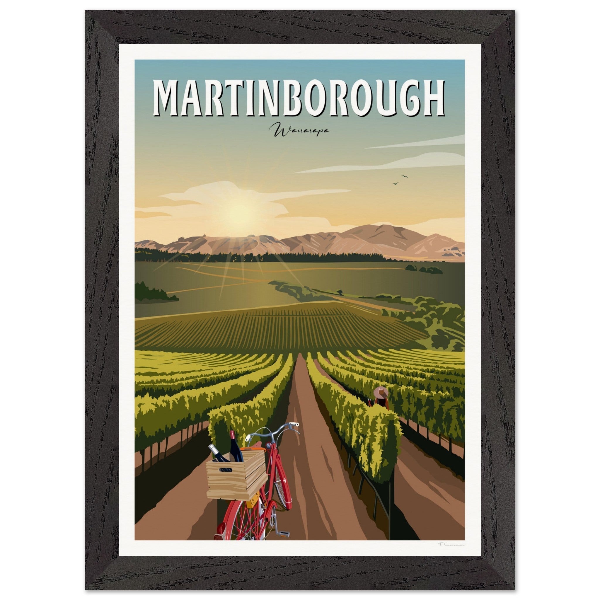 Martinborough Vines - Travel Poster, New Zealand