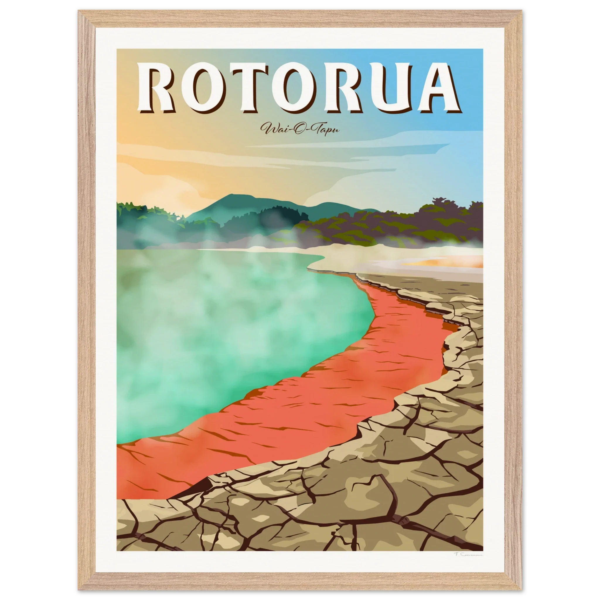 Rotorua Waiotapu New Zealand Travel Poster