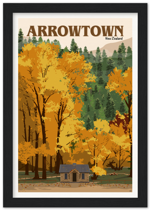 Arrowtown Travel Poster, New Zealand