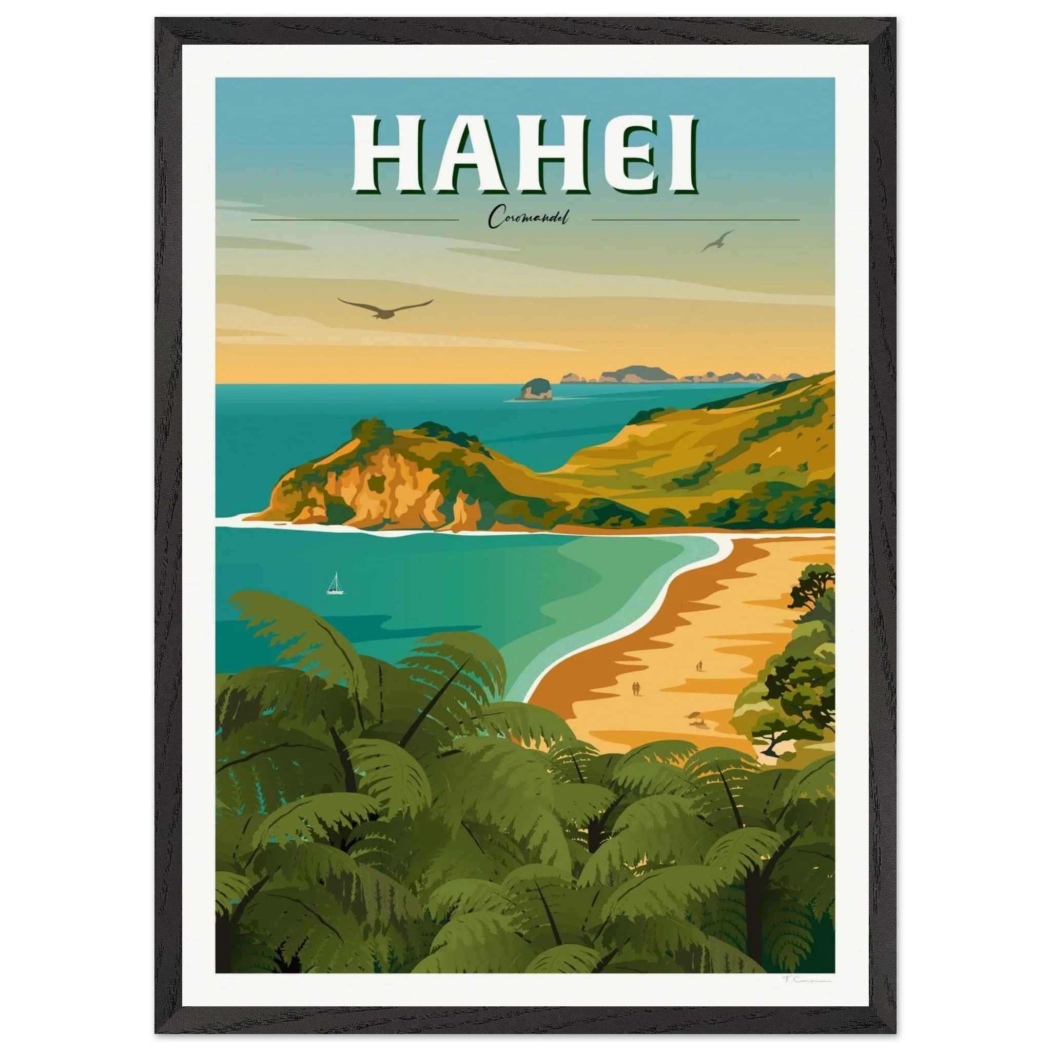 Hahei - Coromandel New Zealand Travel Poster