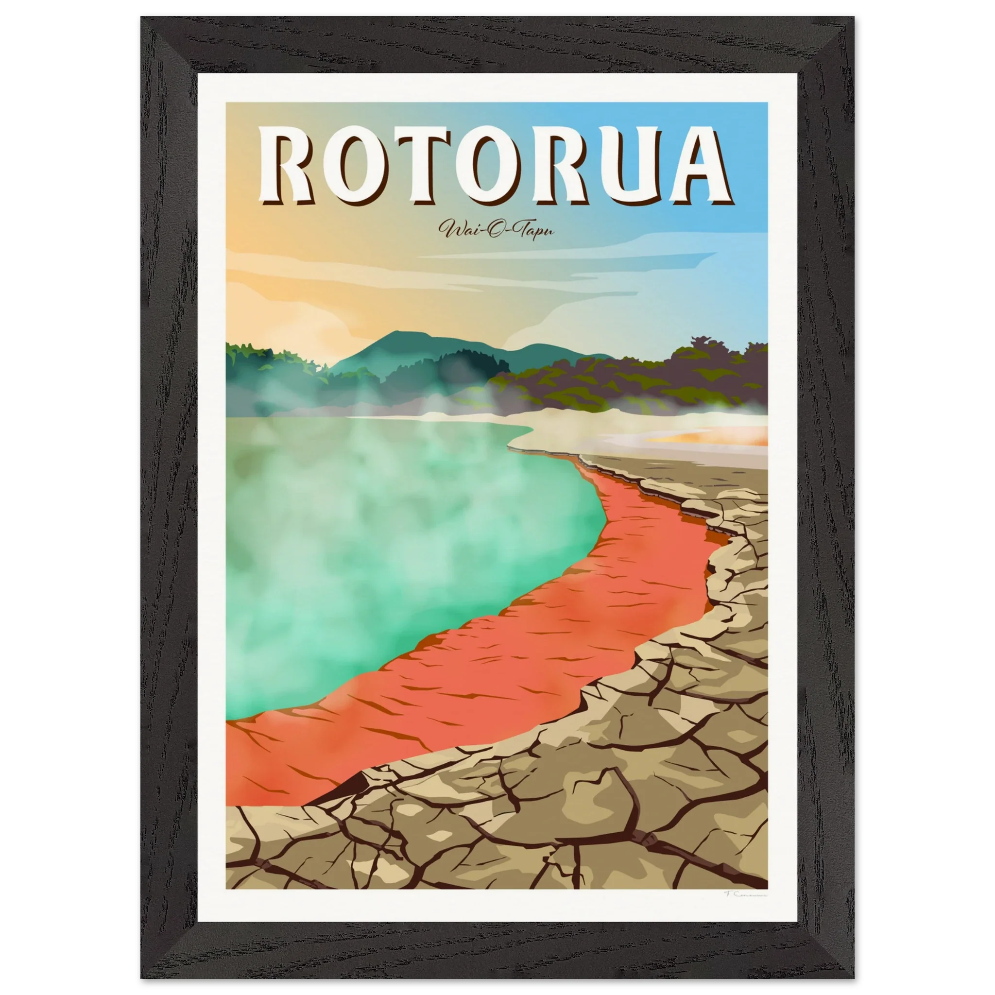 Rotorua Waiotapu New Zealand Travel Poster
