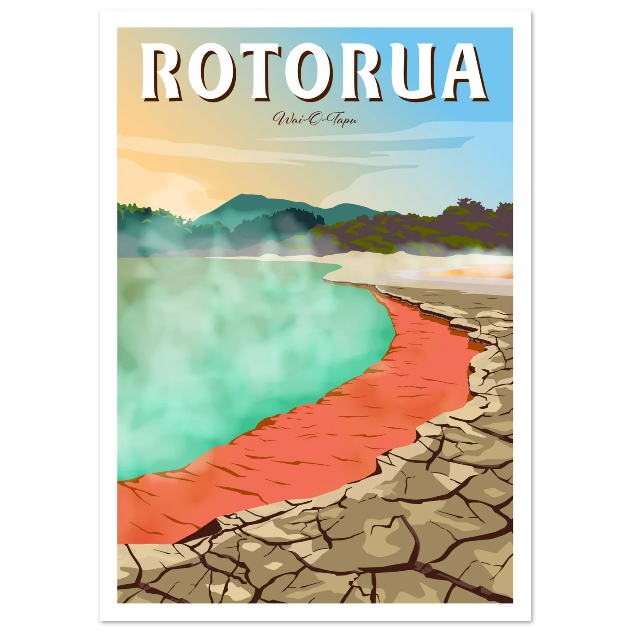 Poster of Champagne Pool at Waiotapu, Rotorua, New Zealand - Tiffany Consumi - Viva Home